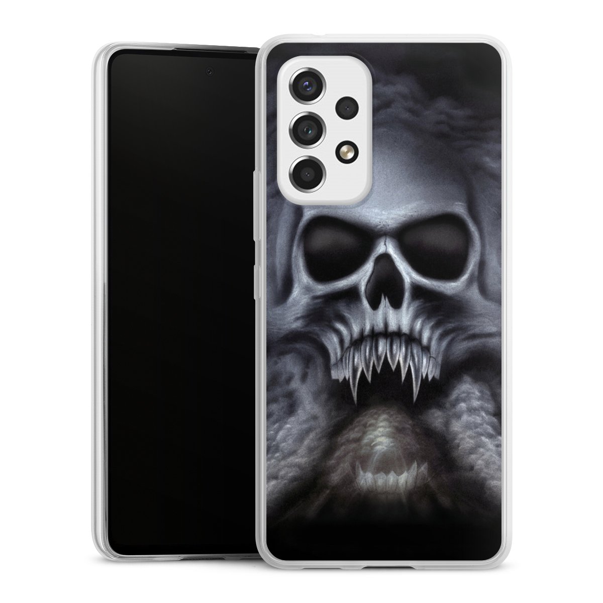 Galaxy A53 5G Handy Slim Case extra dünn Silikon Handyhülle transparent Hülle Totenkopf Skull Silikon Slim Case