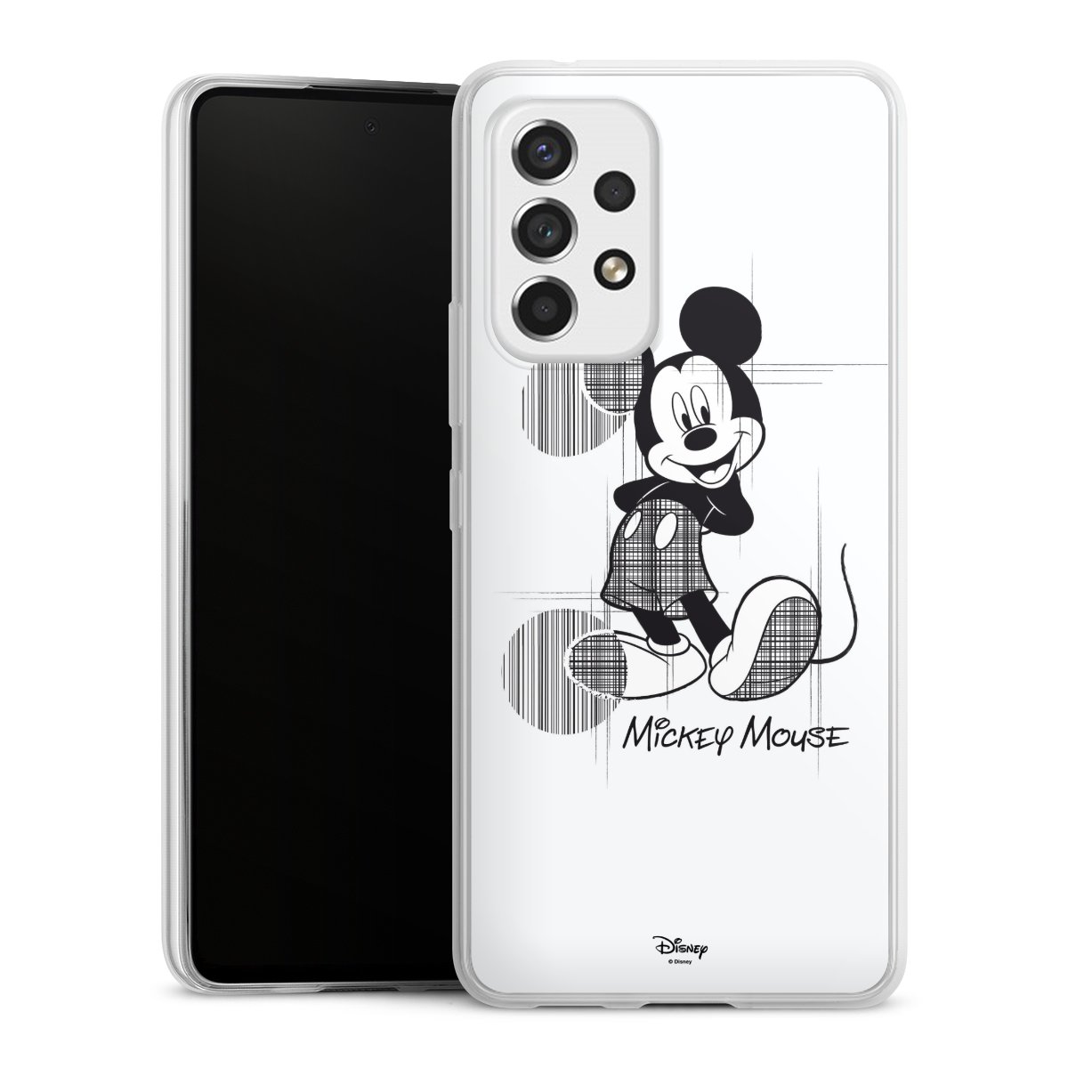 Galaxy A53 5G Handy Slim Case extra dünn Silikon Handyhülle transparent Hülle Disney Official Licensed Product Mickey Mouse Silikon Slim Case