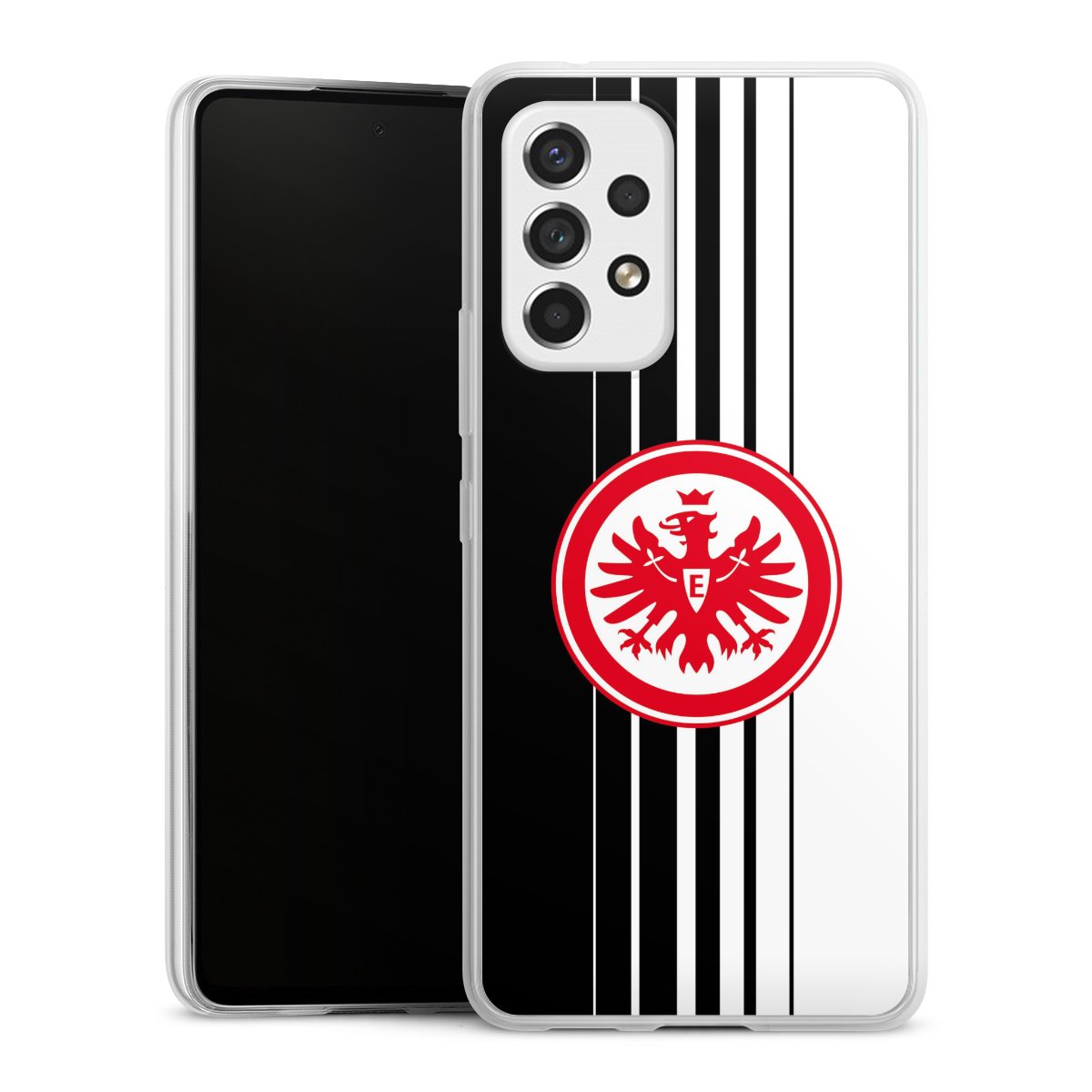 Galaxy A53 5G Handy Slim Case extra dünn Silikon Handyhülle transparent Hülle Stripes Eintracht Frankfurt Official Licensed Product Silikon Slim Case