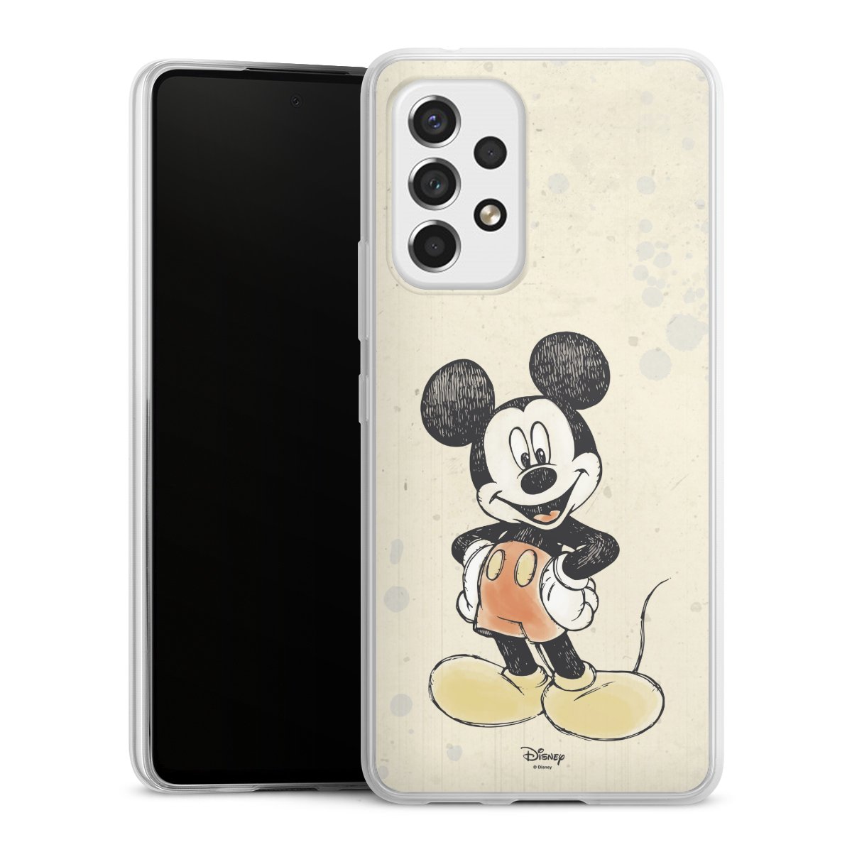 Galaxy A53 5G Handy Slim Case extra dünn Silikon Handyhülle transparent Hülle Water Colour Mickey & Minnie Mouse Official Licensed Product Silikon Slim Case