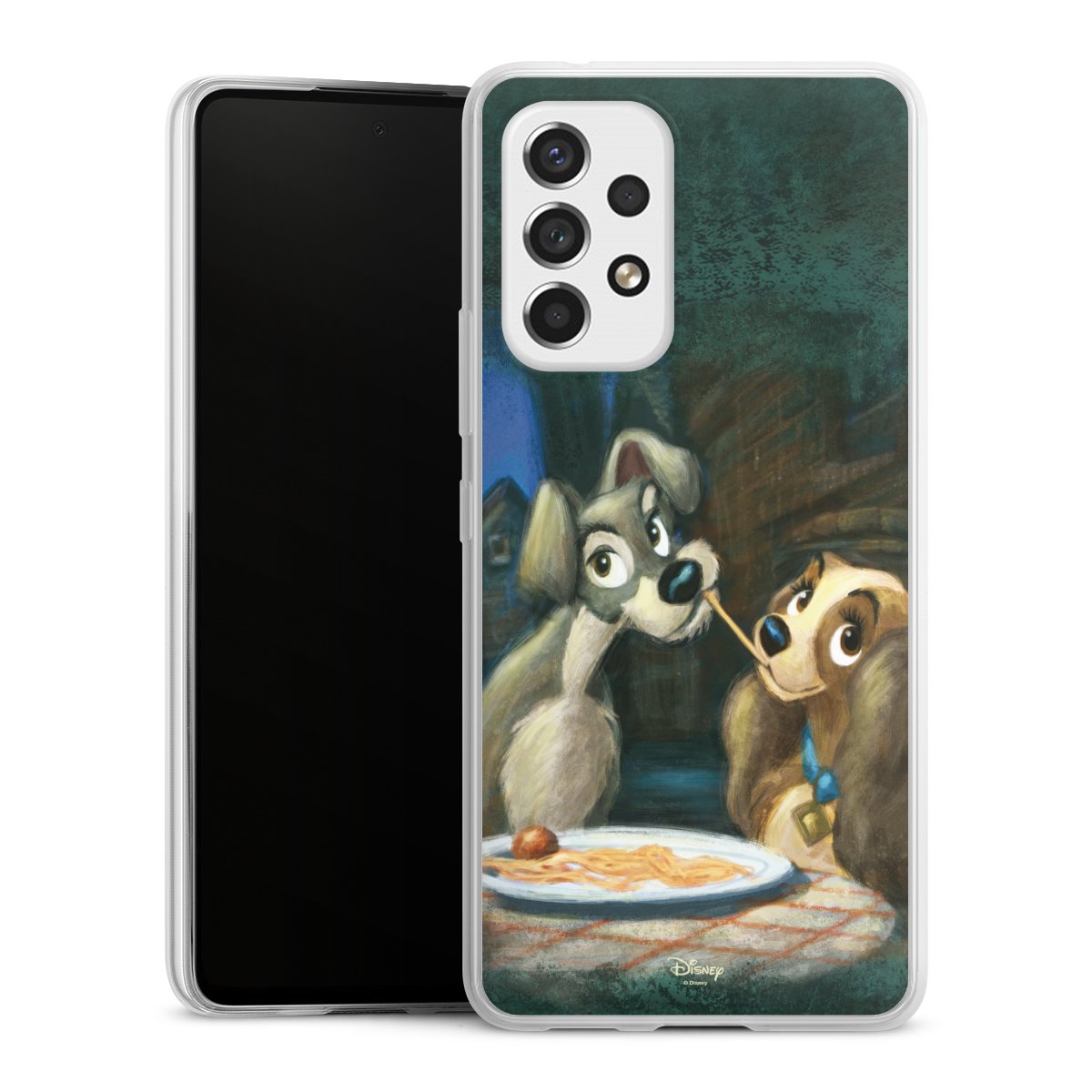 Galaxy A53 5G Handy Slim Case extra dünn Silikon Handyhülle transparent Hülle Lady And The Tramp Official Licensed Product Disney Silikon Slim Case