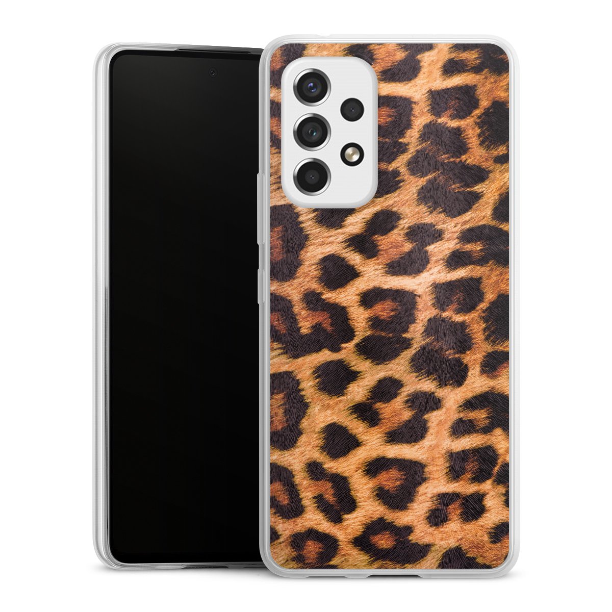 Galaxy A53 5G Handy Slim Case extra dünn Silikon Handyhülle transparent Hülle Animal Print Leopard Fur Silikon Slim Case