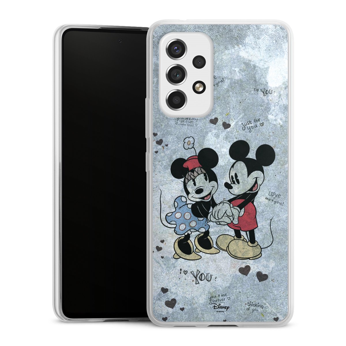 Galaxy A53 5G Handy Slim Case extra dünn Silikon Handyhülle transparent Hülle Mickey & Minnie Mouse Vintage Disney Silikon Slim Case