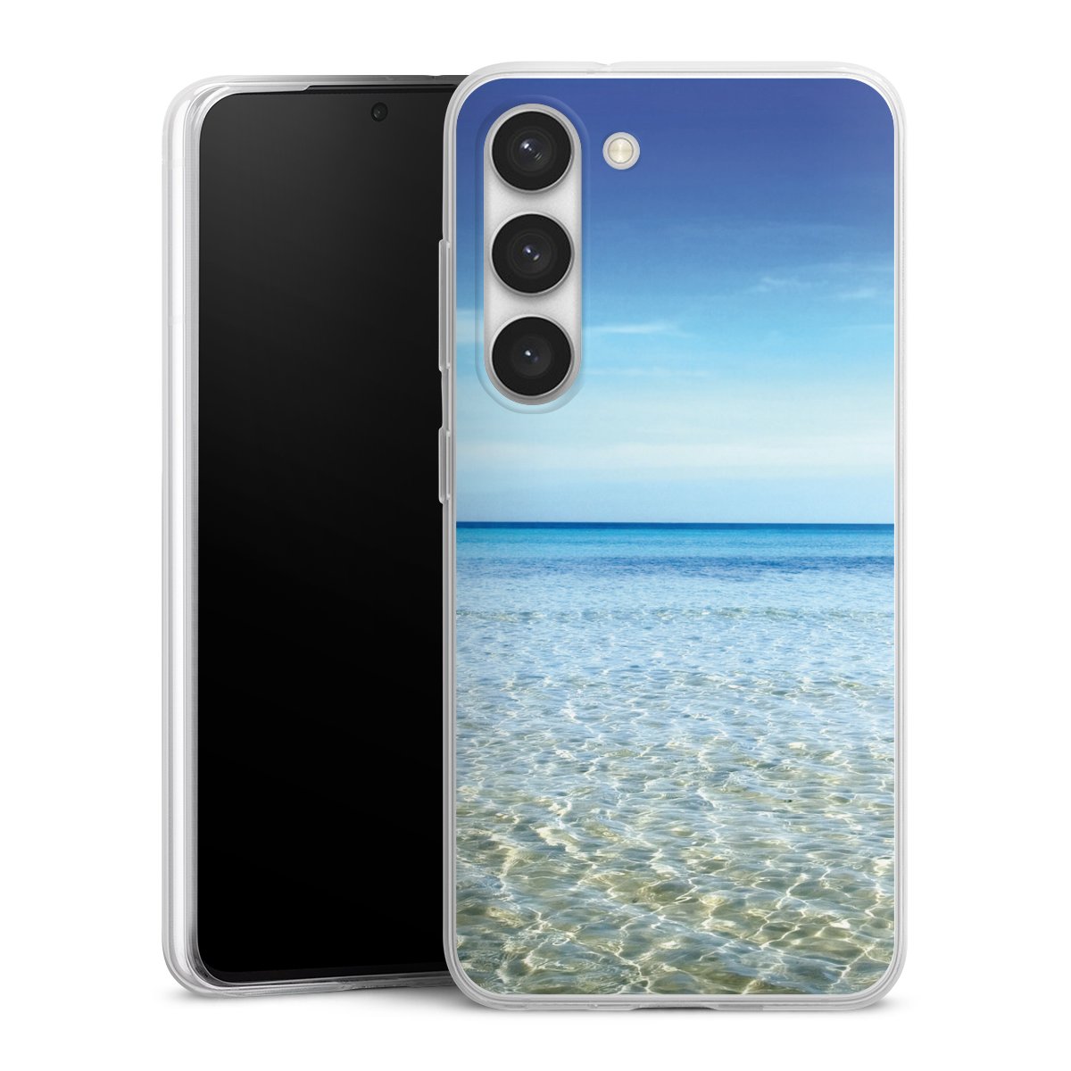 Galaxy S23 Handy Slim Case extra dünn Silikon Handyhülle transparent Hülle Urlaub Sky Ocean Silikon Slim Case