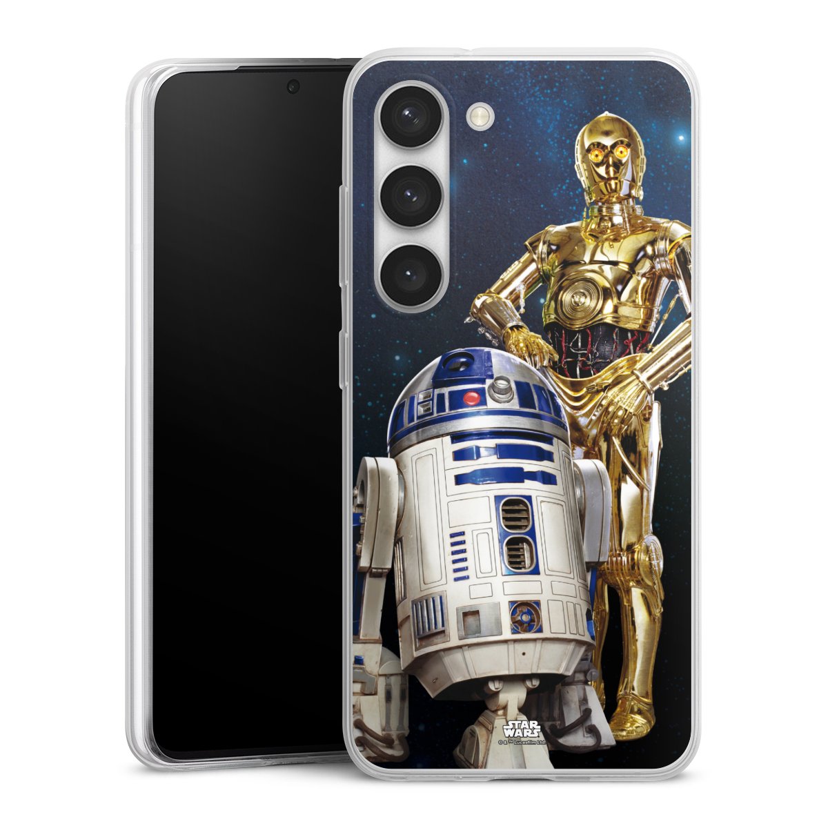 Galaxy S23 Handy Slim Case extra dünn Silikon Handyhülle transparent Hülle Weltall Star Wars R2d2 Silikon Slim Case