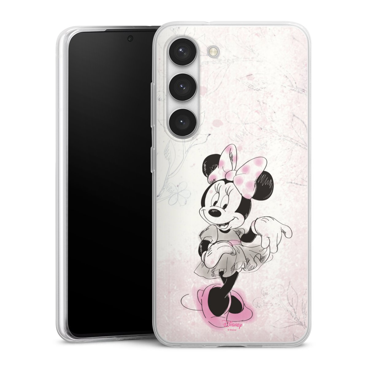 Galaxy S23 Handy Slim Case extra dünn Silikon Handyhülle transparent Hülle Disney Minnie Mouse Vintage Silikon Slim Case