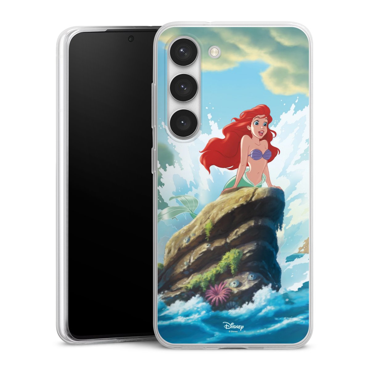 Galaxy S23 Handy Slim Case extra dünn Silikon Handyhülle transparent Hülle Mermaid Arielle Die Meerjungfrau Official Licensed Product Silikon Slim Case