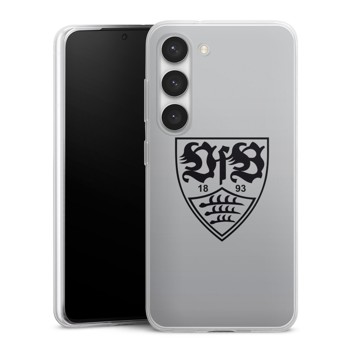 Galaxy S23 Handy Slim Case extra dünn Silikon Handyhülle transparent Hülle Logo Vfb Stuttgart Official Licensed Product Silikon Slim Case