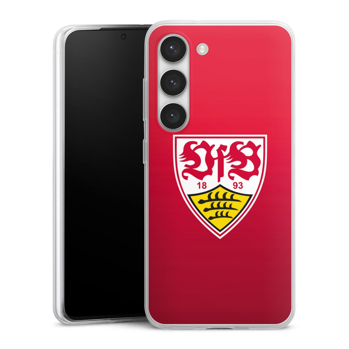 Galaxy S23 Handy Slim Case extra dünn Silikon Handyhülle transparent Hülle Official Licensed Product Vfb Stuttgart Silikon Slim Case