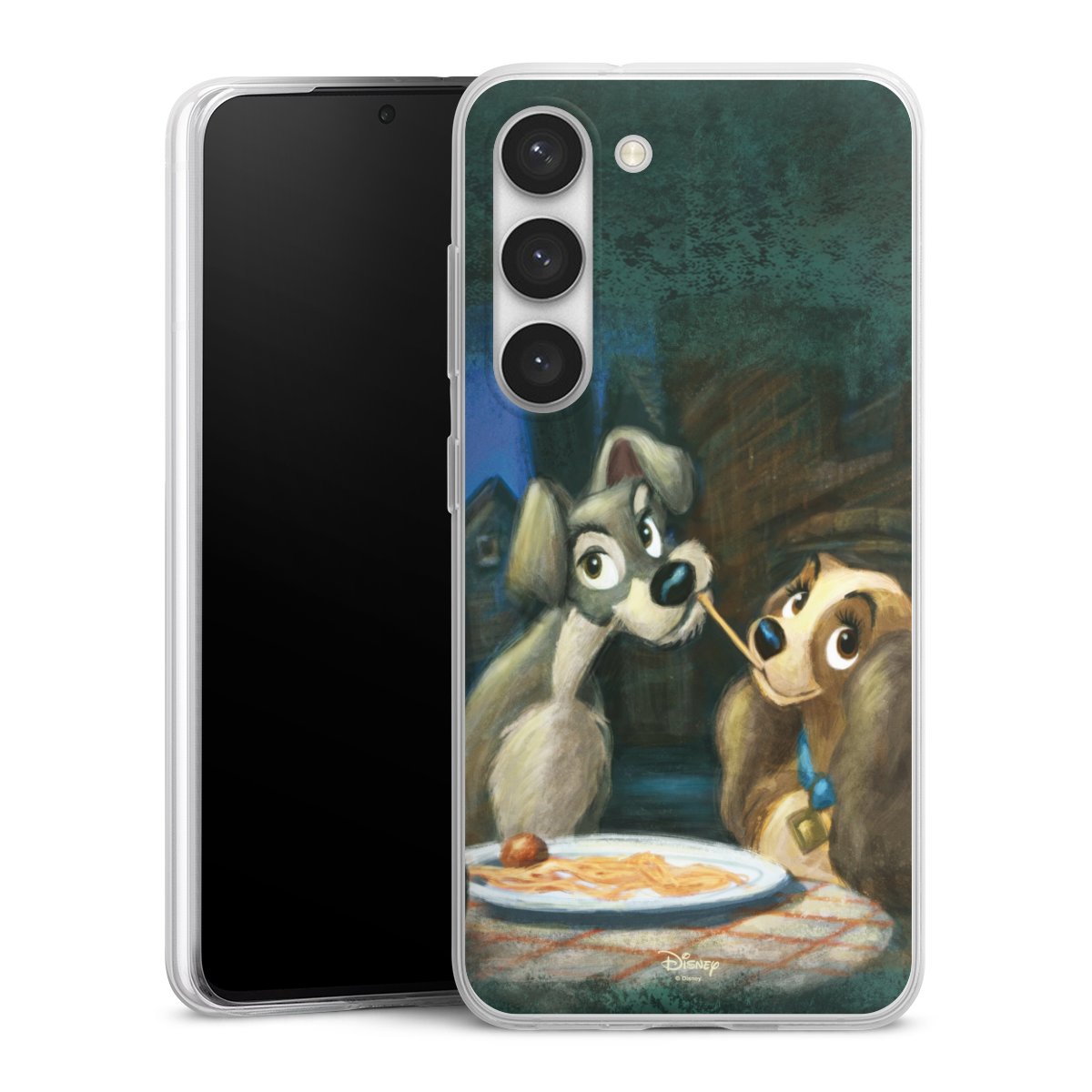 Galaxy S23 Handy Slim Case extra dünn Silikon Handyhülle transparent Hülle Lady And The Tramp Official Licensed Product Disney Silikon Slim Case