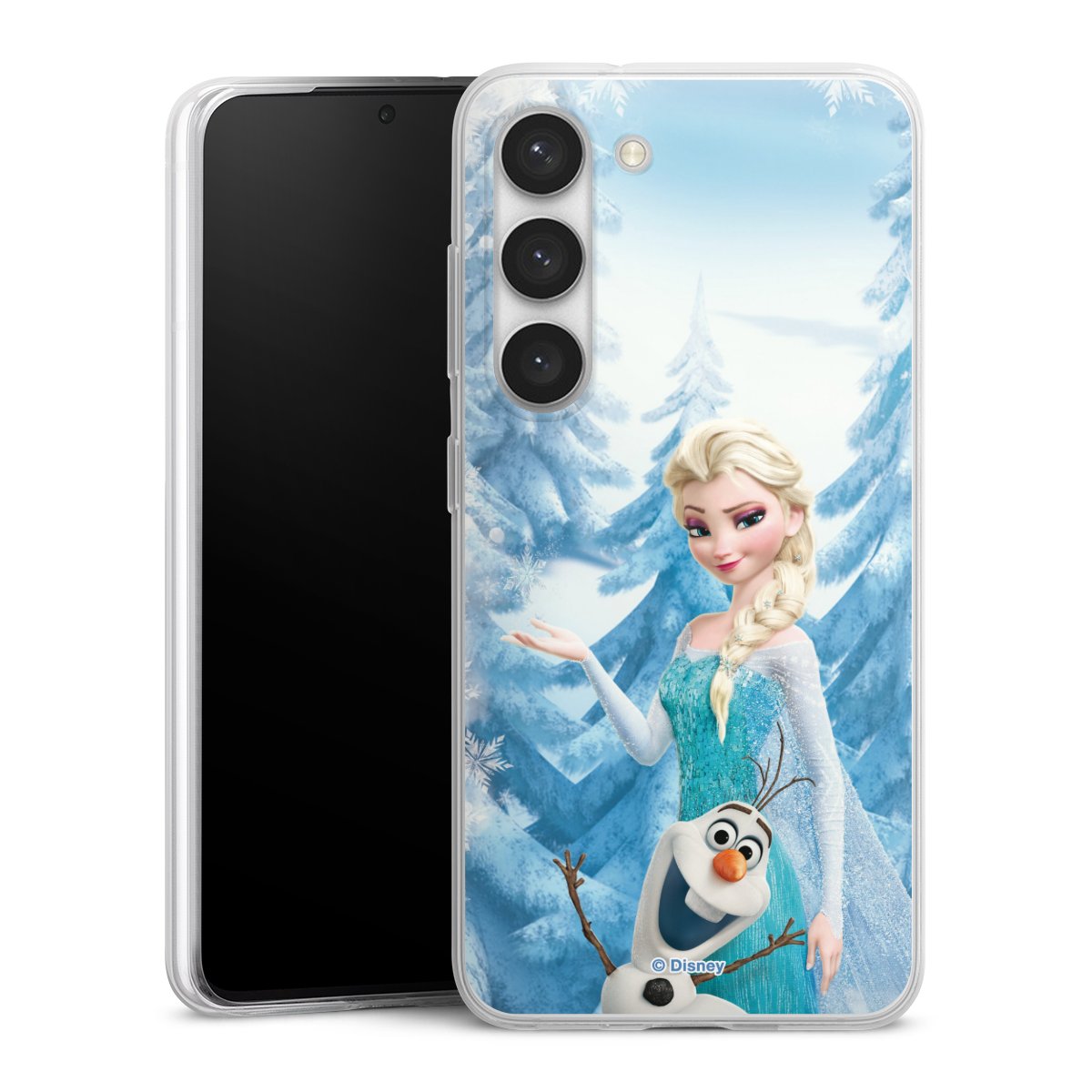 Galaxy S23 Handy Slim Case extra dünn Silikon Handyhülle transparent Hülle Official Licensed Product Frozen Elsa Disney Silikon Slim Case