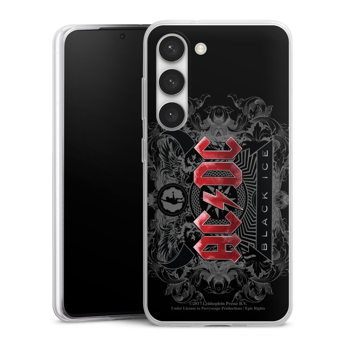 Galaxy S23 Handy Slim Case extra dünn Silikon Handyhülle transparent Hülle Merchandise Black Ice Acdc Silikon Slim Case