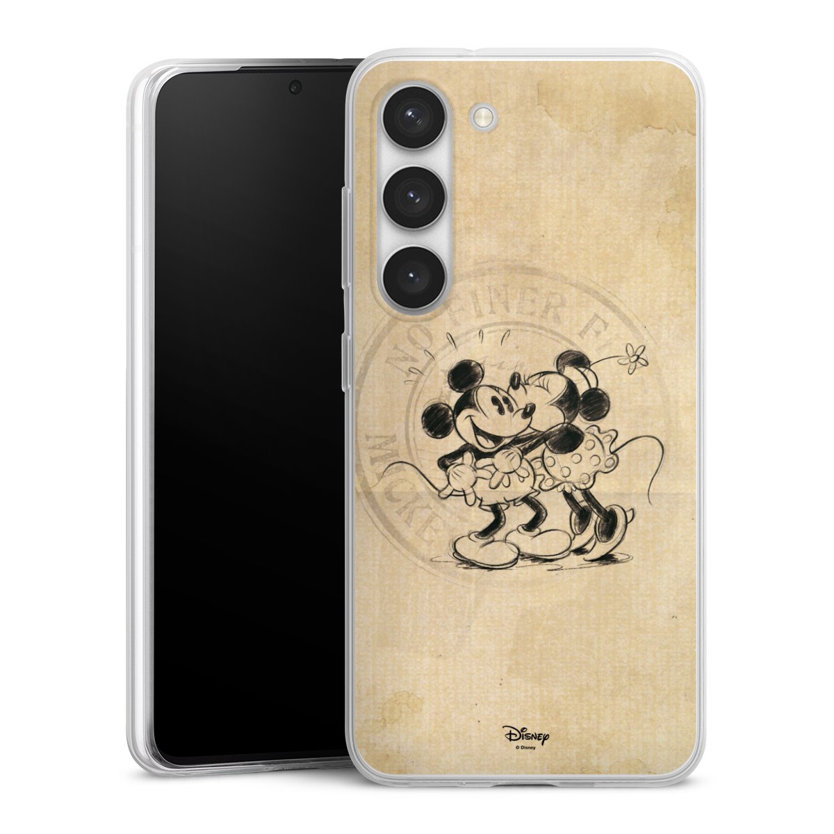 Galaxy S23 Handy Slim Case extra dünn Silikon Handyhülle transparent Hülle Mickey Mouse Vintage Minnie Mouse Silikon Slim Case