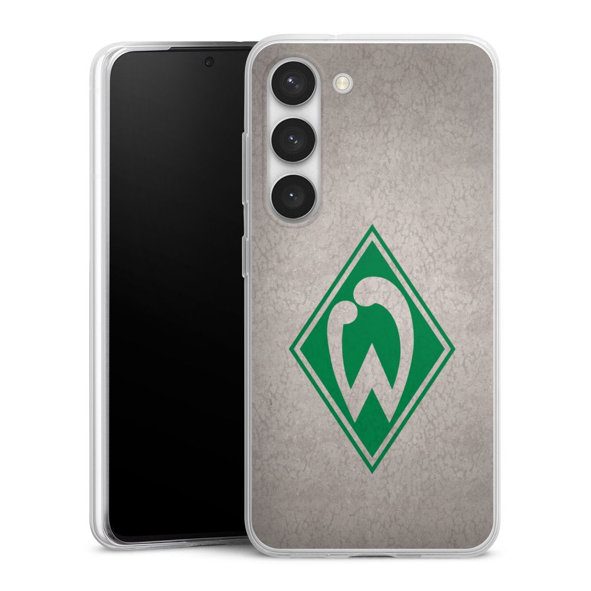 Galaxy S23 Handy Slim Case extra dünn Silikon Handyhülle transparent Hülle Sv Werder Bremen Concrete Official Licensed Product Silikon Slim Case