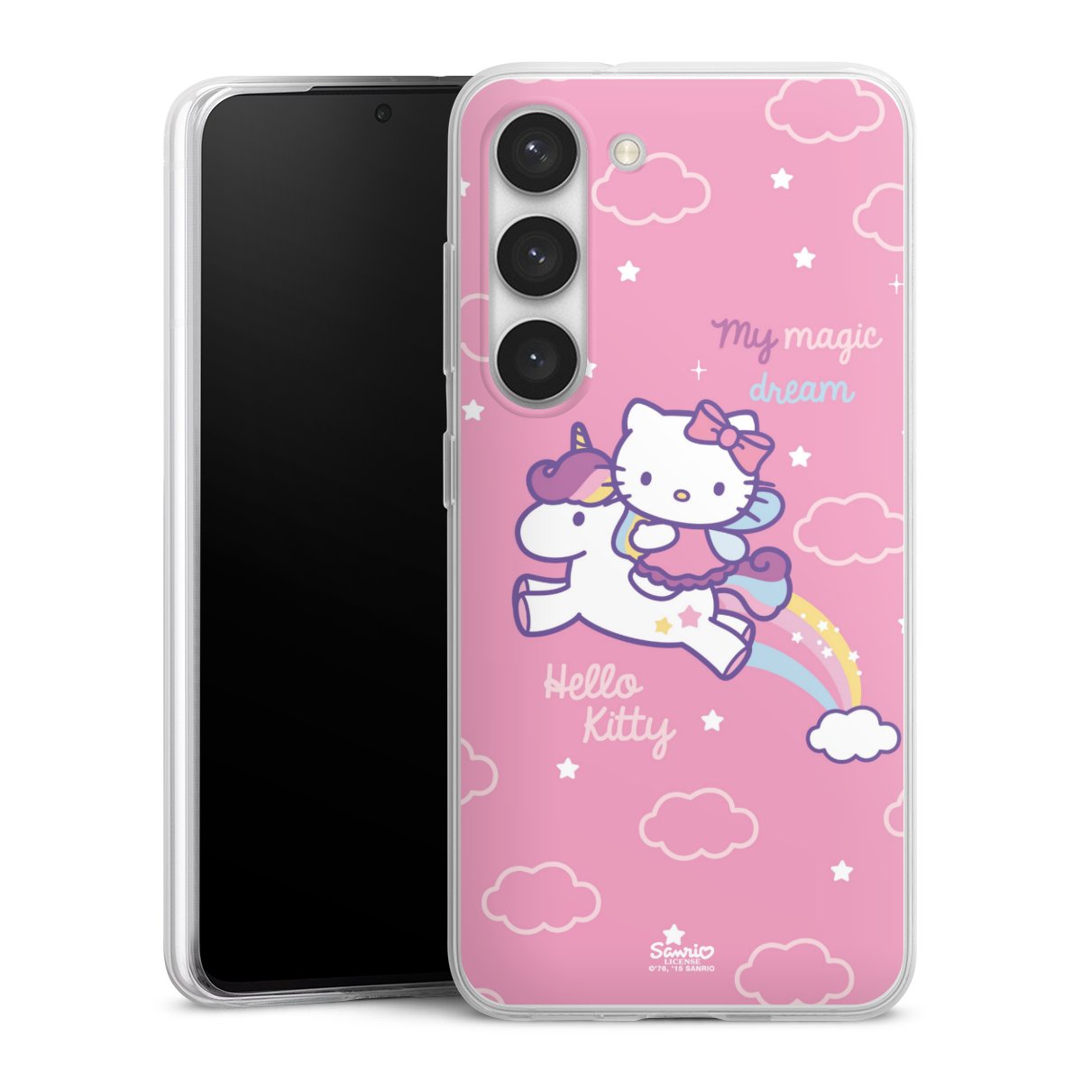 Galaxy S23 Handy Slim Case extra dünn Silikon Handyhülle transparent Hülle Einhorn Official Licensed Product Hello Kitty Silikon Slim Case