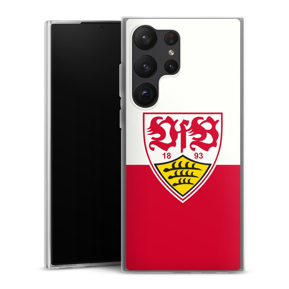 Galaxy S23 Ultra Handy Slim Case extra dünn Silikon Handyhülle transparent Hülle Official Licensed Product Logo Vfb Stuttgart Silikon Slim Case