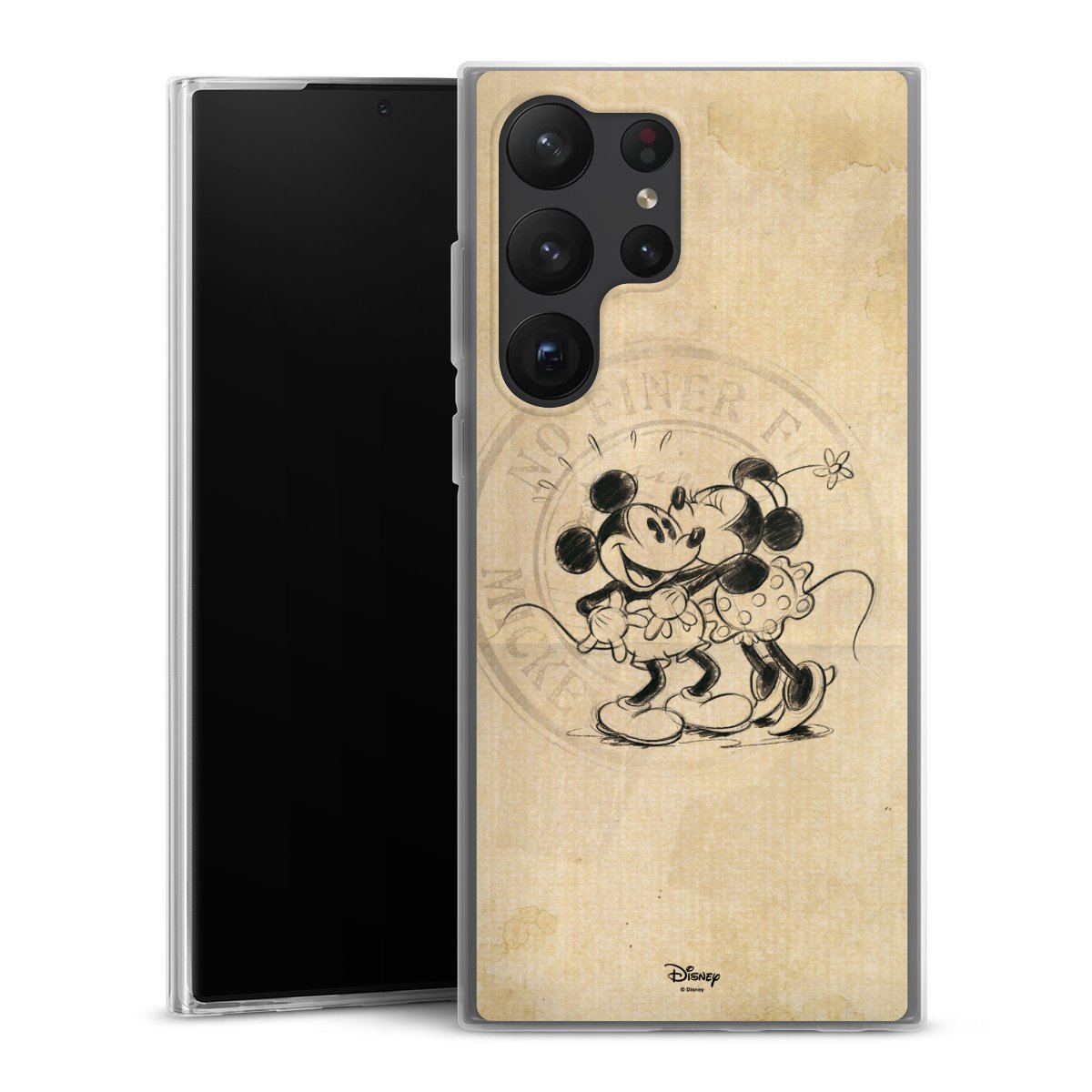 Galaxy S23 Ultra Handy Slim Case extra dünn Silikon Handyhülle transparent Hülle Mickey Mouse Vintage Minnie Mouse Silikon Slim Case