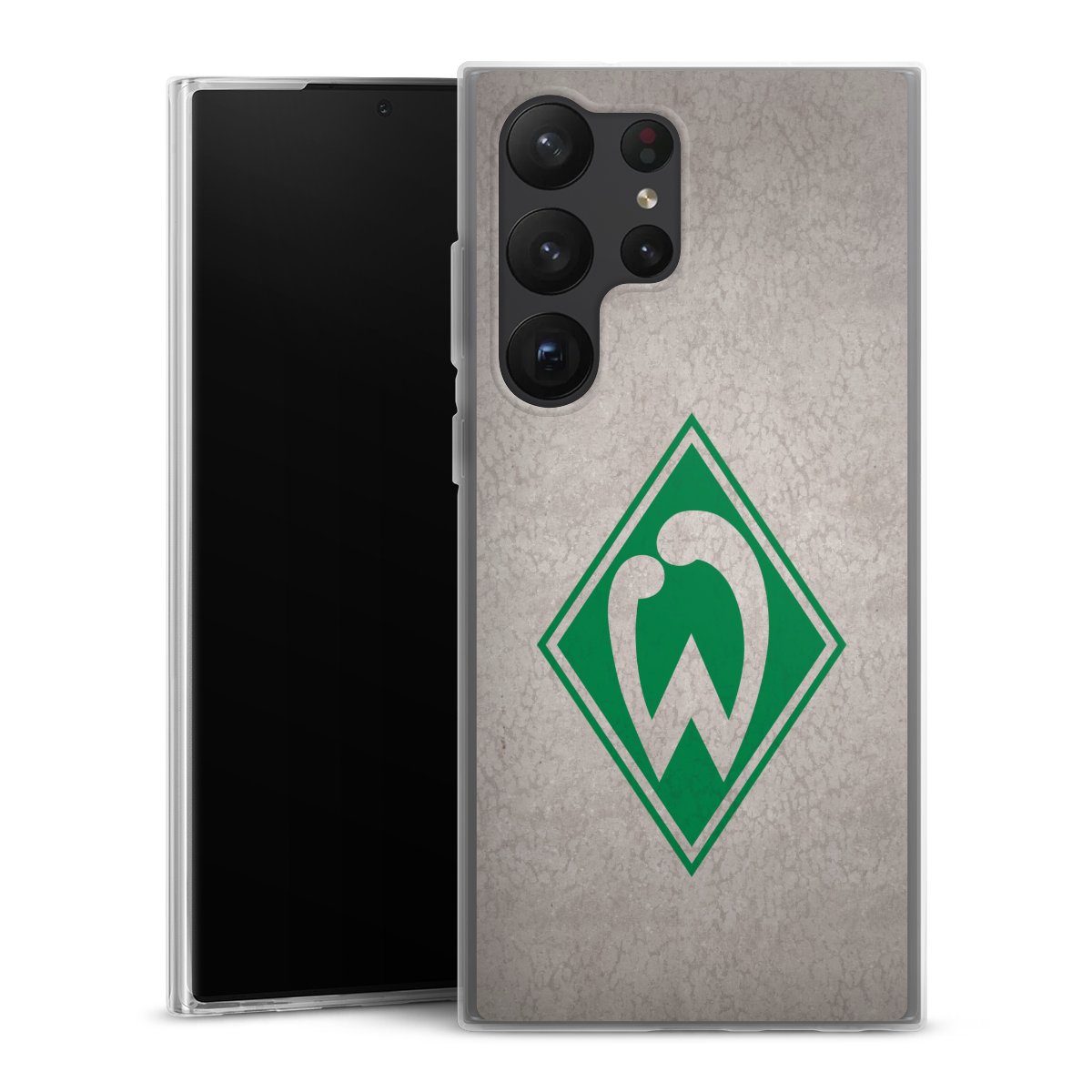 Galaxy S23 Ultra Handy Slim Case extra dünn Silikon Handyhülle transparent Hülle Sv Werder Bremen Concrete Official Licensed Product Silikon Slim Case