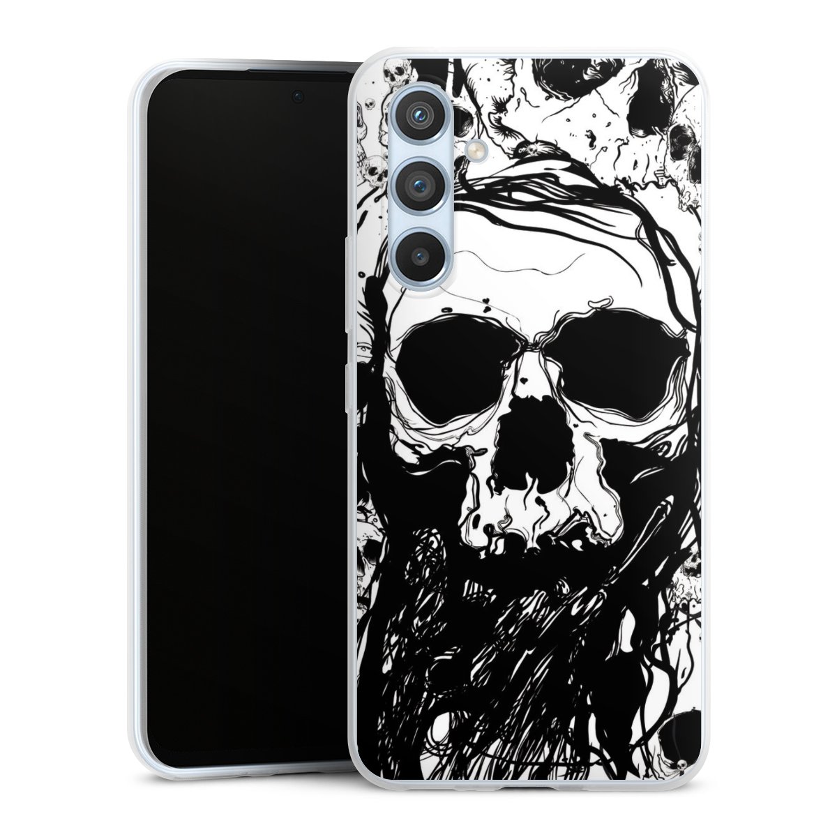 Galaxy A54 5G Handy Slim Case extra dünn Silikon Handyhülle transparent Hülle Totenkopf Halloween Silikon Slim Case