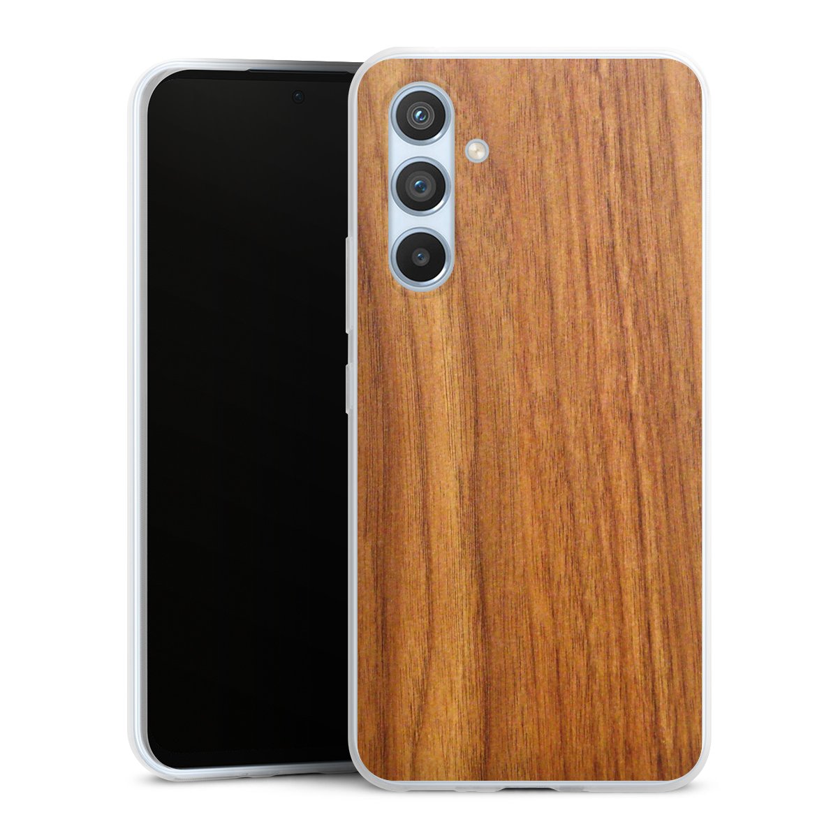 Galaxy A54 5G Handy Slim Case extra dünn Silikon Handyhülle transparent Hülle Wood Larch Wooden Look Silikon Slim Case