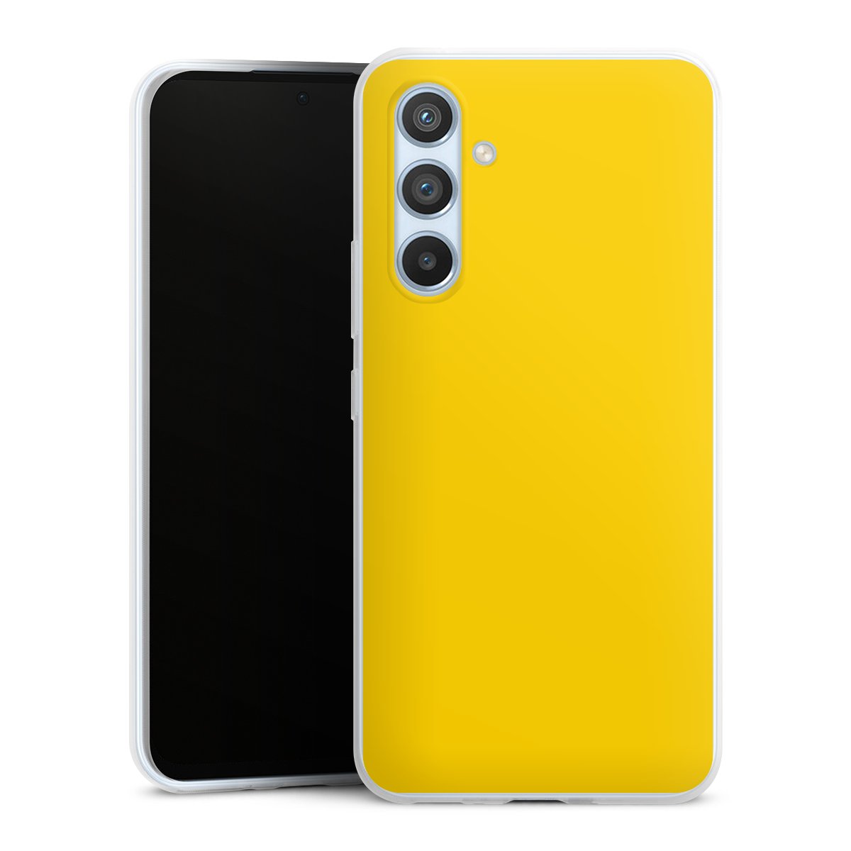 Galaxy A54 5G Handy Slim Case extra dünn Silikon Handyhülle transparent Hülle Yellow Unicoloured Colour Silikon Slim Case