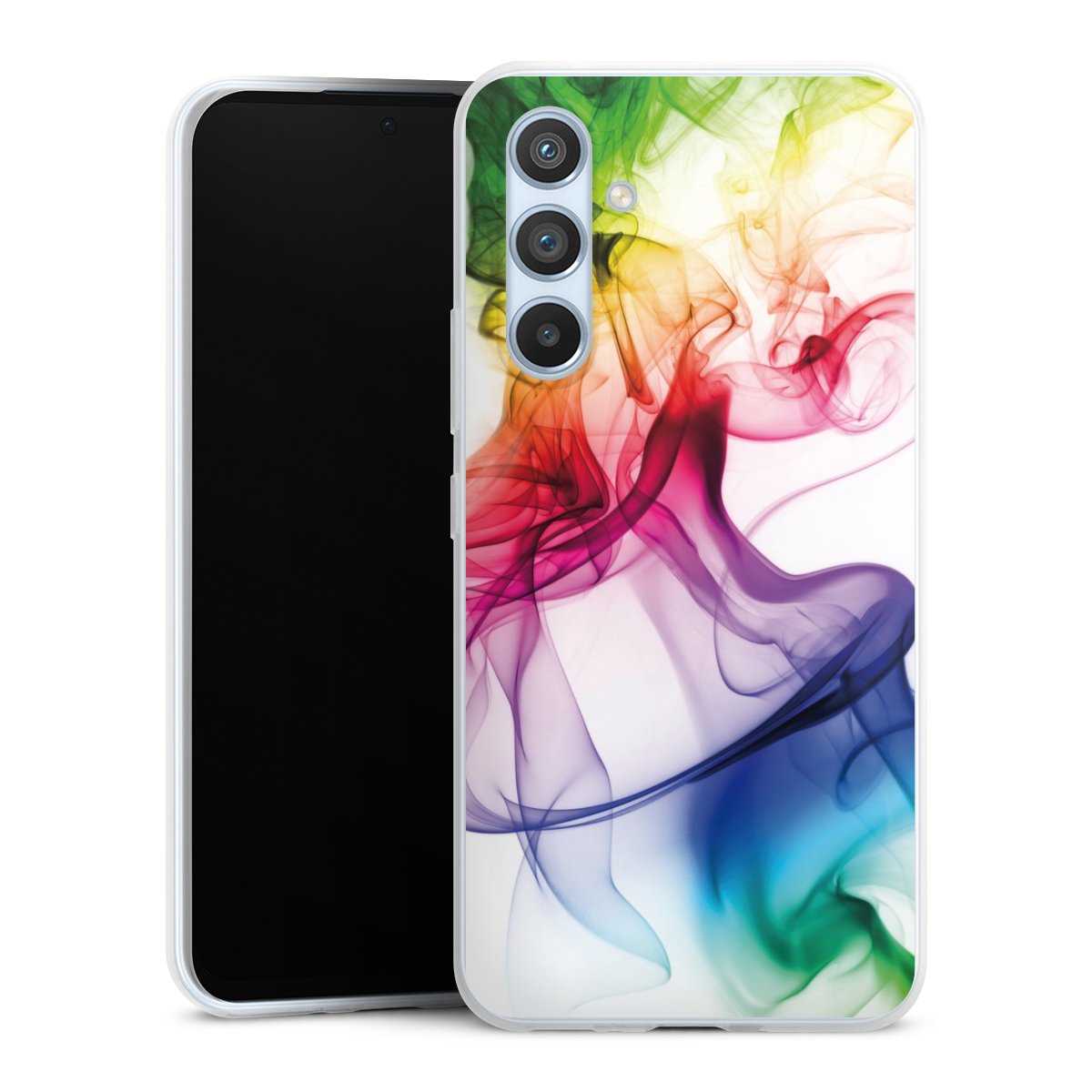 Galaxy A54 5G Handy Slim Case extra dünn Silikon Handyhülle transparent Hülle Water Colour Rainbow Silikon Slim Case