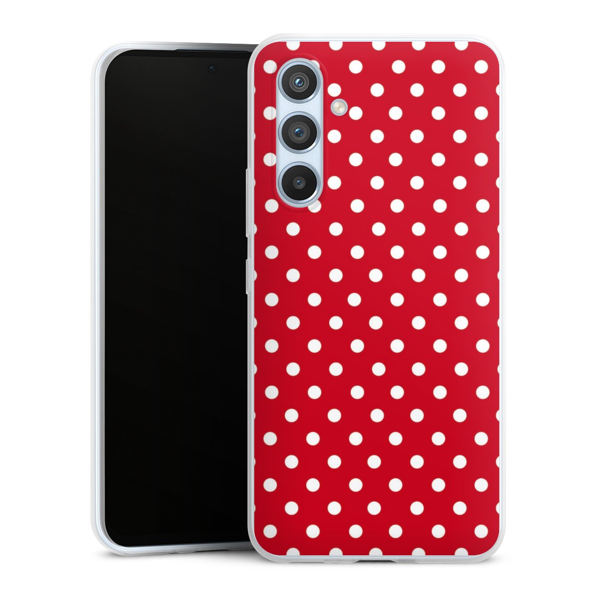 Galaxy A54 5G Handy Slim Case extra dünn Silikon Handyhülle transparent Hülle Points Polka Dots Retro Silikon Slim Case