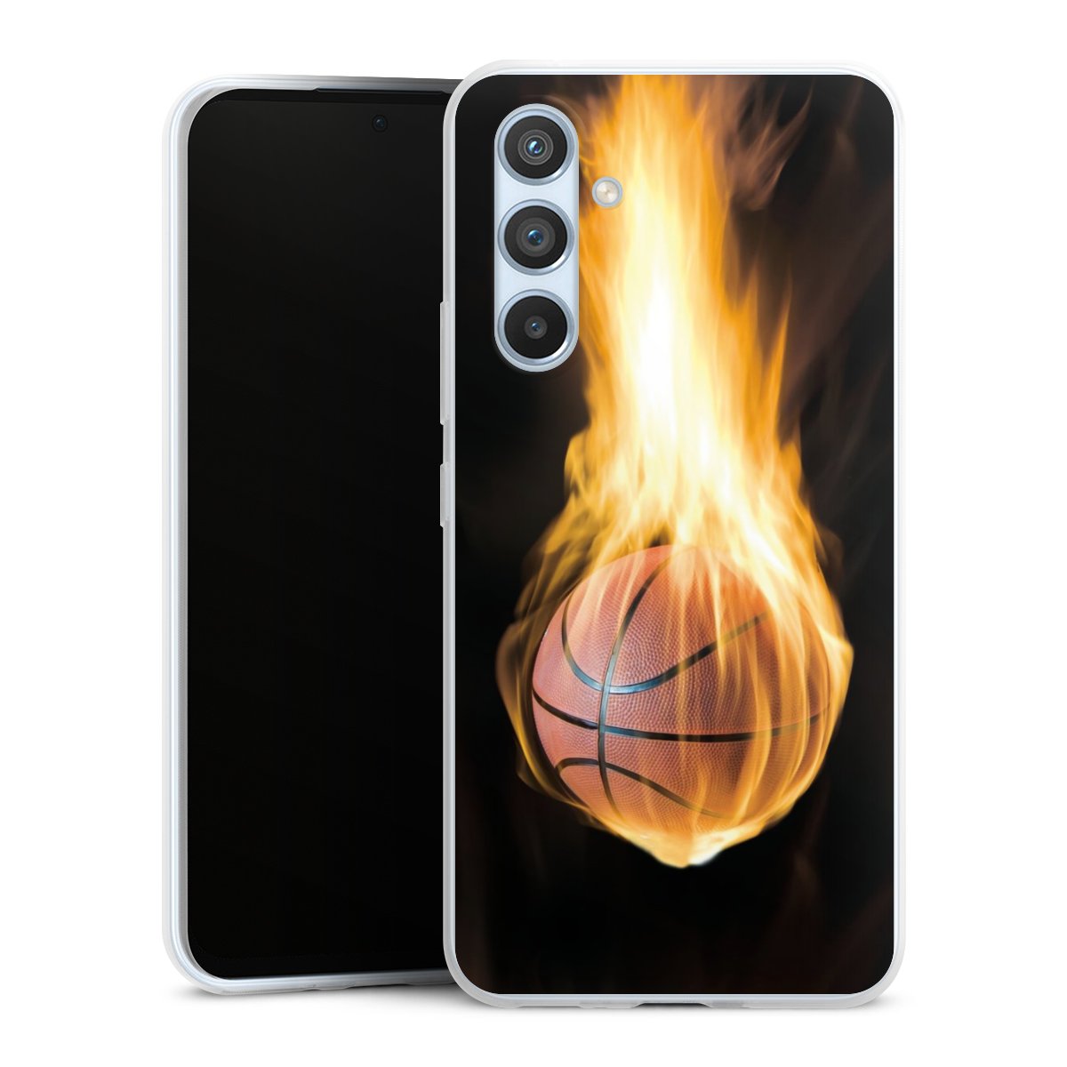 Galaxy A54 5G Handy Slim Case extra dünn Silikon Handyhülle transparent Hülle Basketball Sports Fire Silikon Slim Case