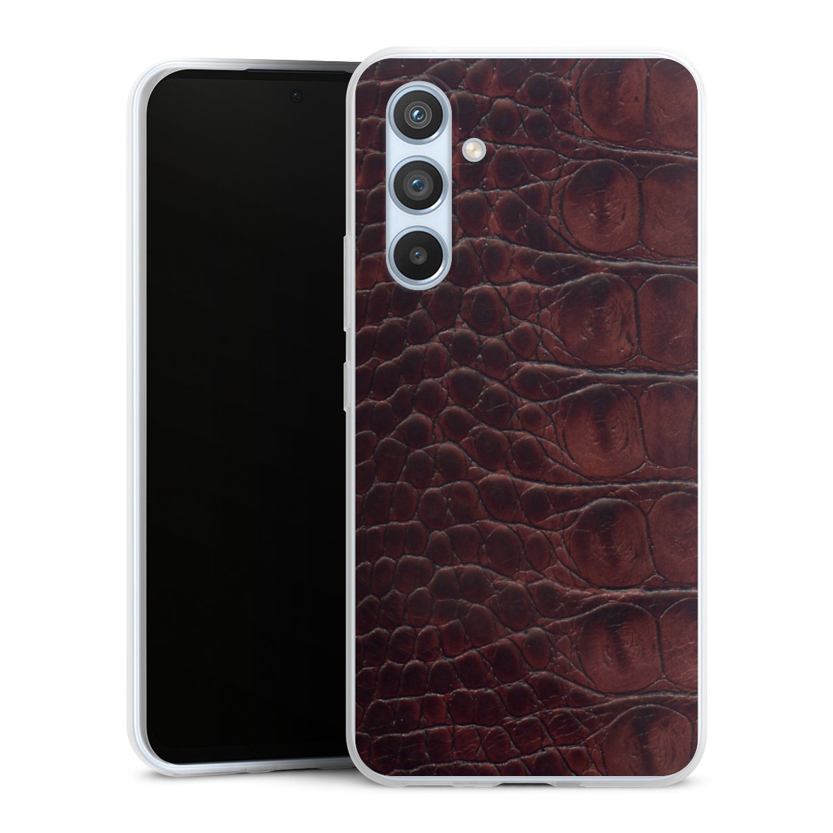 Galaxy A54 5G Handy Slim Case extra dünn Silikon Handyhülle transparent Hülle Crocodile Animal Print Leather Silikon Slim Case