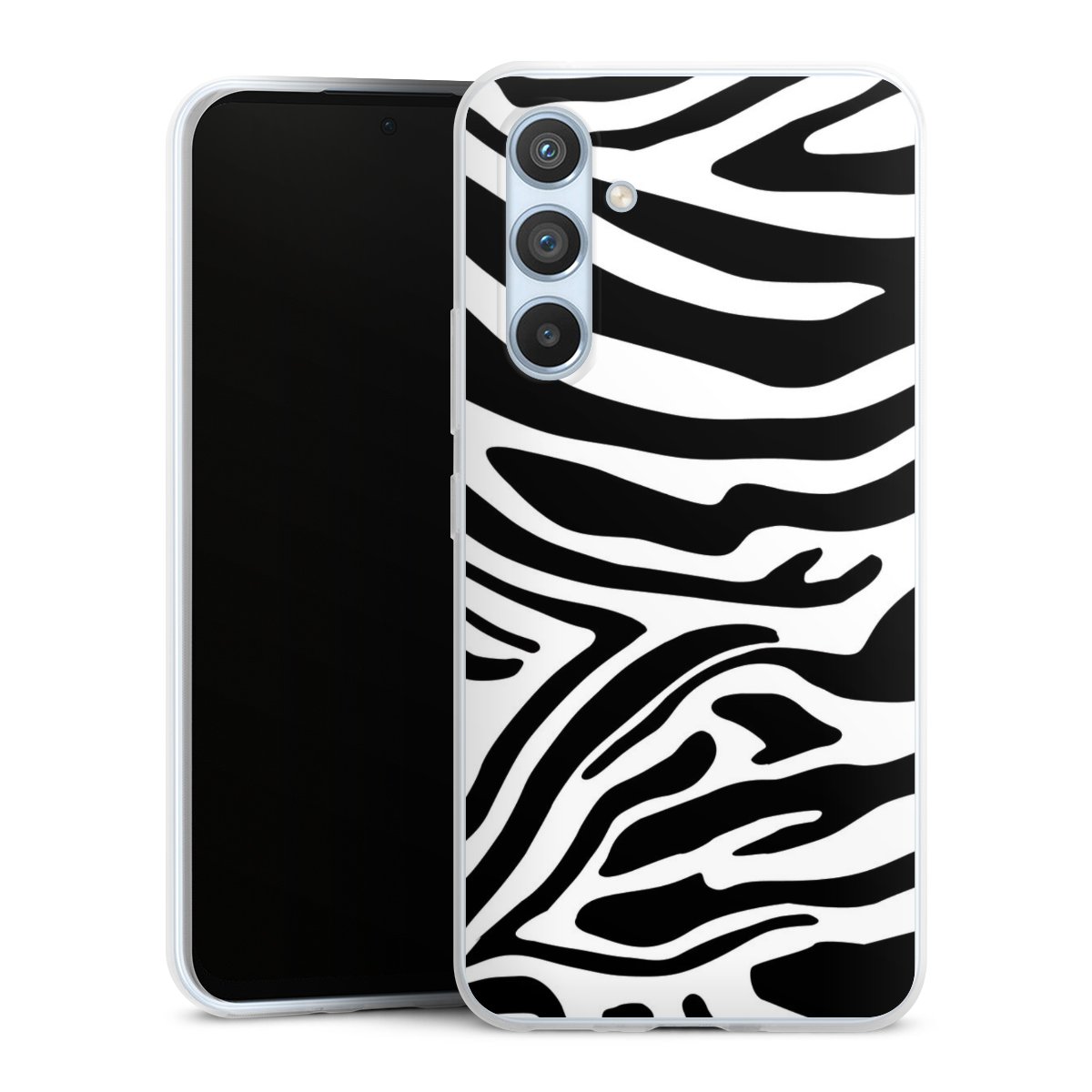 Galaxy A54 5G Handy Slim Case extra dünn Silikon Handyhülle transparent Hülle Zebra Animal Look Animal Print Silikon Slim Case