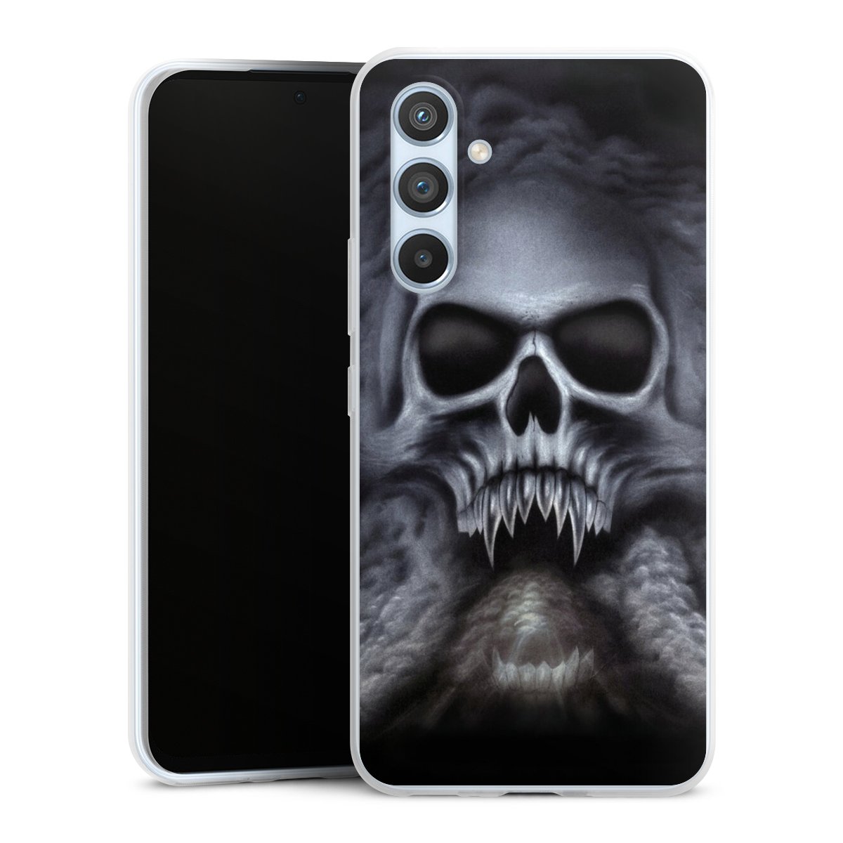 Galaxy A54 5G Handy Slim Case extra dünn Silikon Handyhülle transparent Hülle Totenkopf Skull Silikon Slim Case