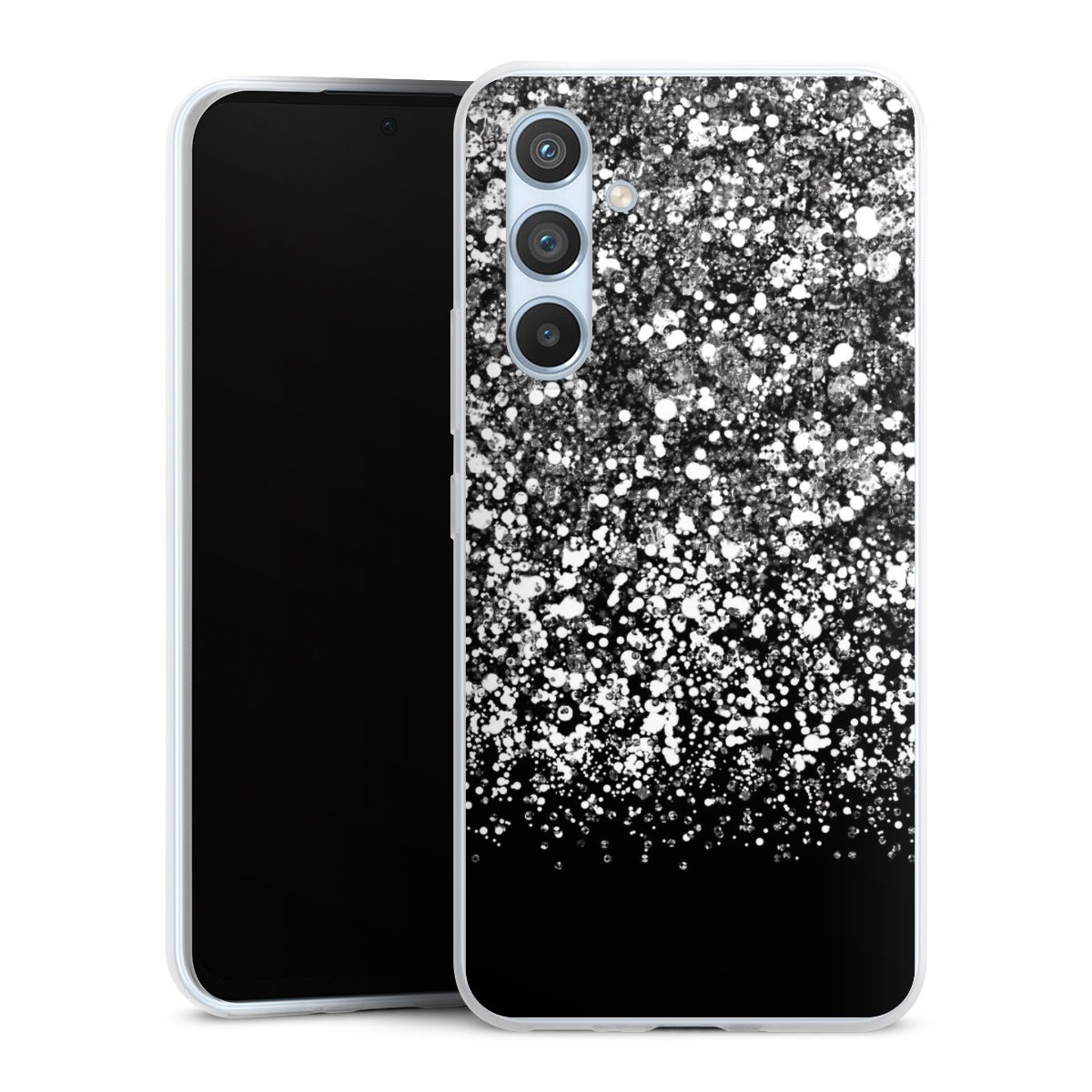 Galaxy A54 5G Handy Slim Case extra dünn Silikon Handyhülle transparent Hülle Glitzer Snowflake Muster Silikon Slim Case