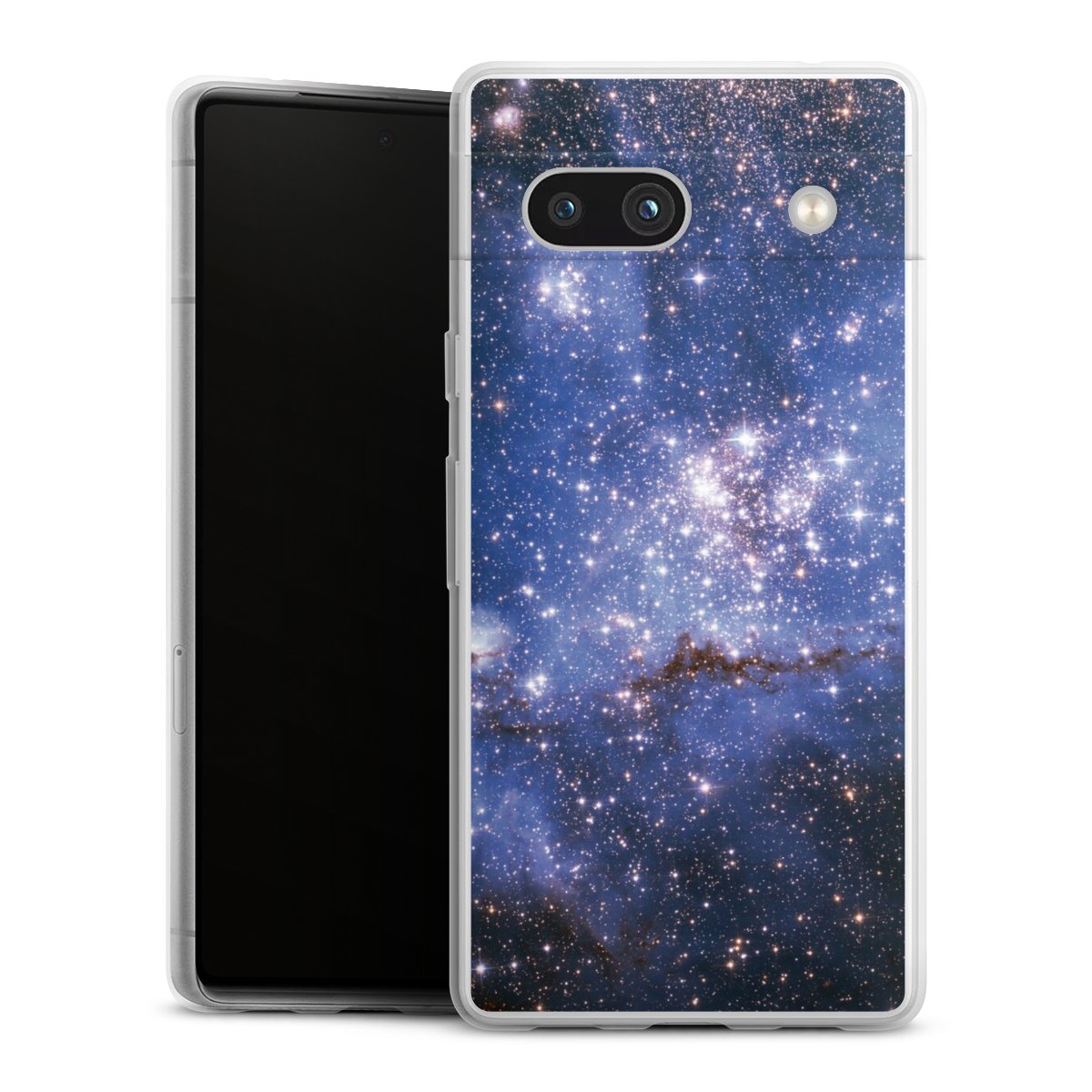 Google Pixel 7a Handy Slim Case extra dünn Silikon Handyhülle transparent Hülle Weltall Galaxy Weltraum Silikon Slim Case