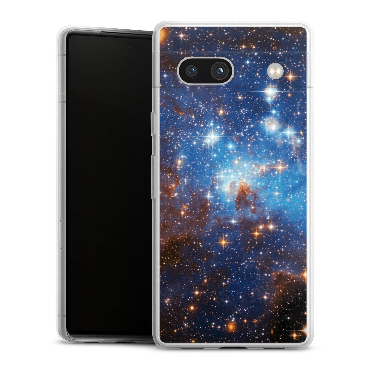 Google Pixel 7a Handy Slim Case extra dünn Silikon Handyhülle transparent Hülle Star Weltall Galaxy Silikon Slim Case