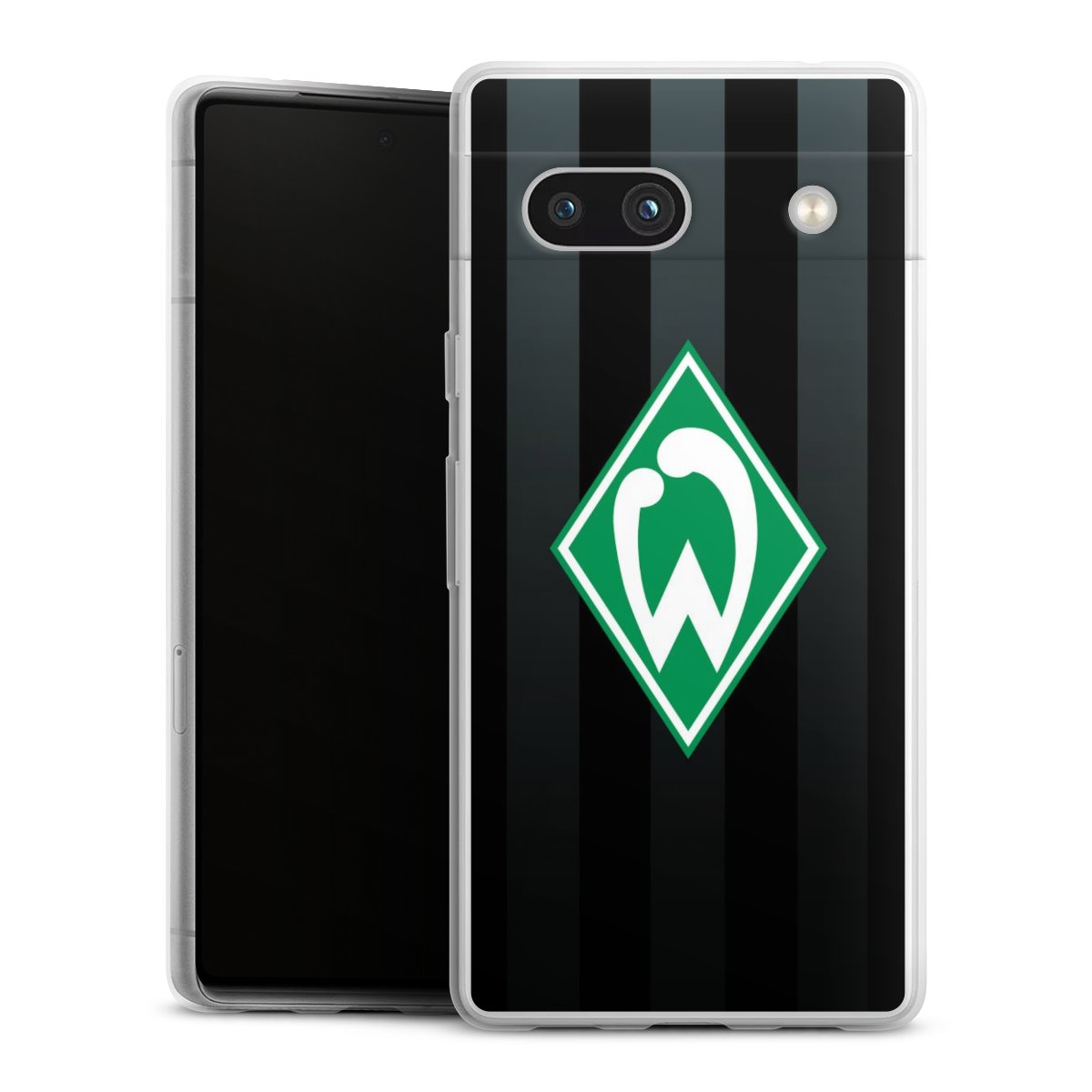 Google Pixel 7a Handy Slim Case extra dünn Silikon Handyhülle transparent Hülle Stripes Sv Werder Bremen Official Licensed Product Silikon Slim Case