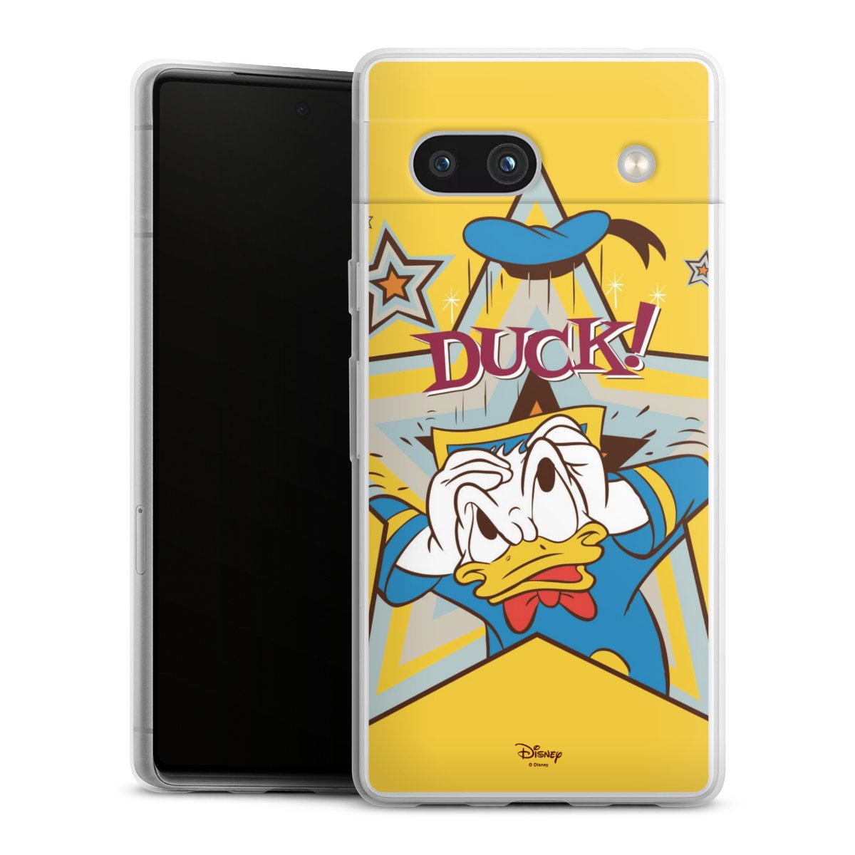 Google Pixel 7a Handy Slim Case extra dünn Silikon Handyhülle transparent Hülle Official Licensed Product Donald Duck Disney Silikon Slim Case