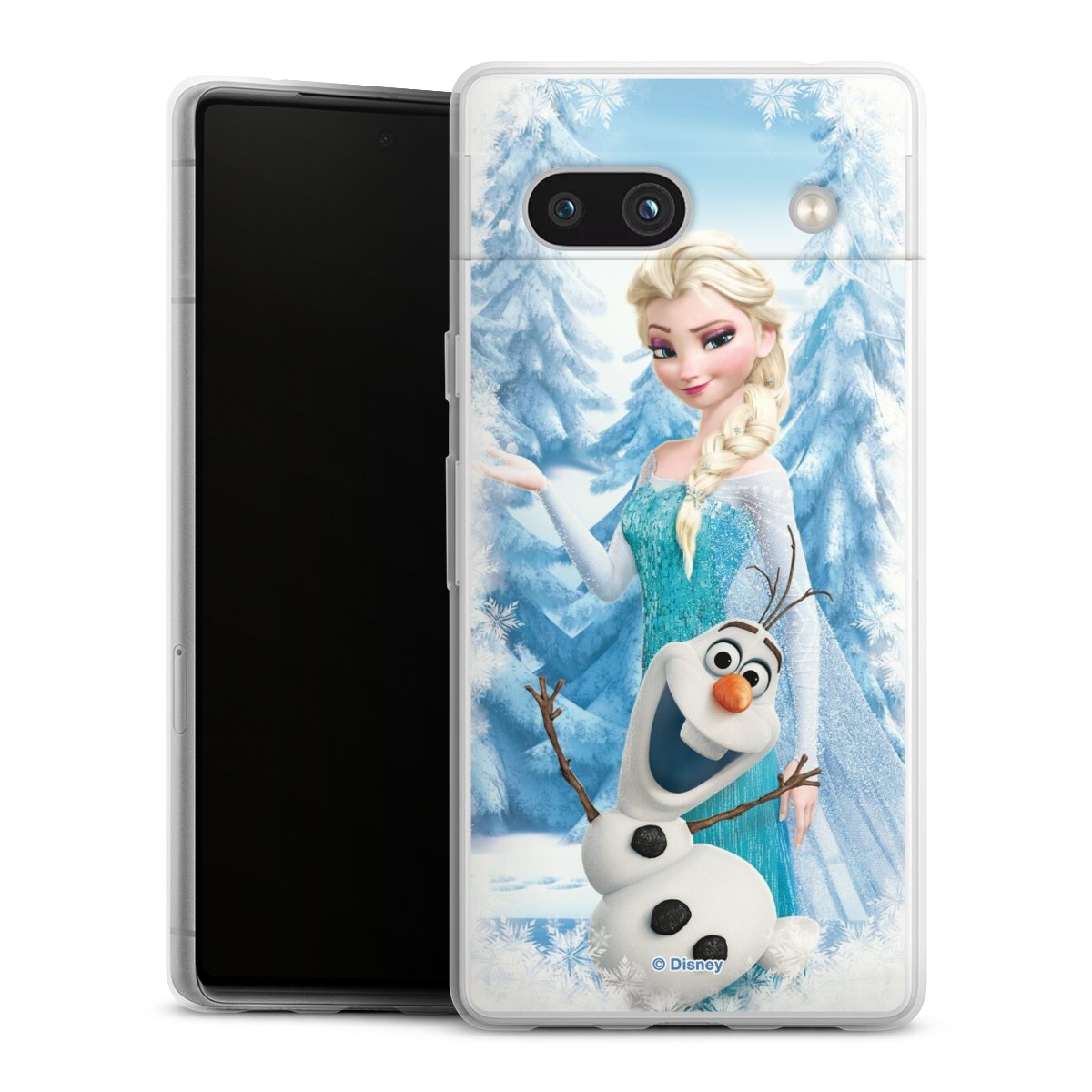 Google Pixel 7a Handy Slim Case extra dünn Silikon Handyhülle transparent Hülle Official Licensed Product Frozen Elsa Disney Silikon Slim Case