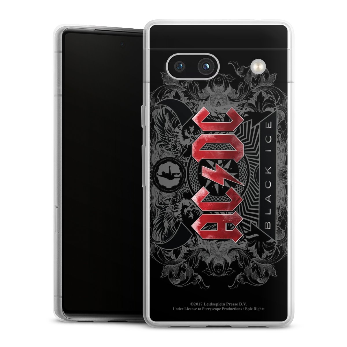 Google Pixel 7a Handy Slim Case extra dünn Silikon Handyhülle transparent Hülle Merchandise Black Ice Acdc Silikon Slim Case