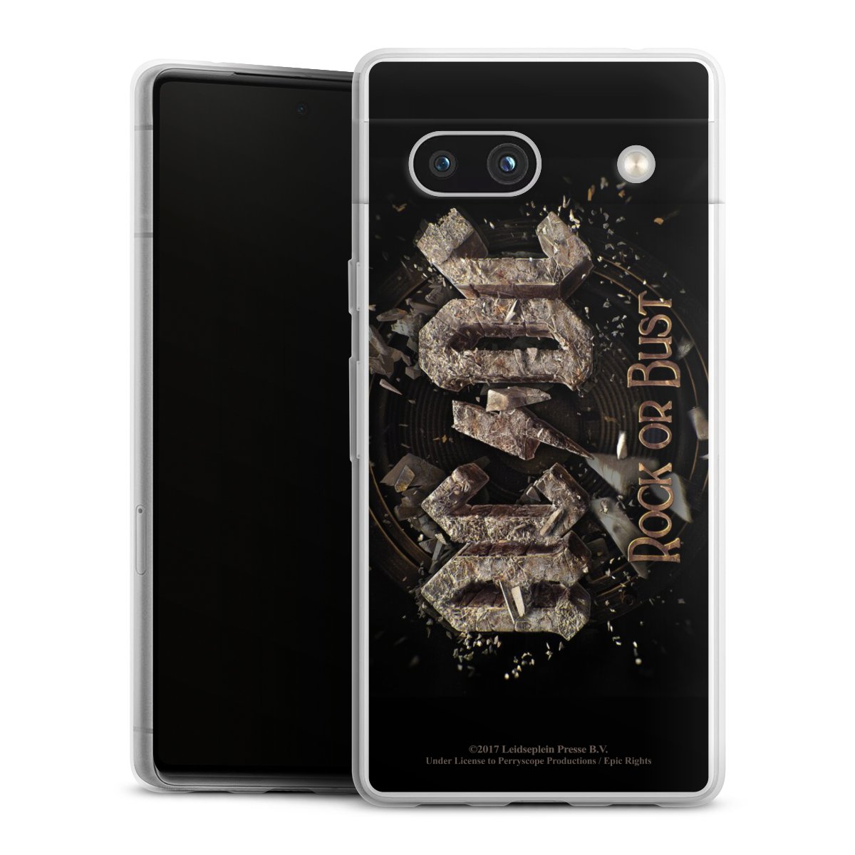 Google Pixel 7a Handy Slim Case extra dünn Silikon Handyhülle transparent Hülle Acdc Official Licensed Product Rock Or Bust Silikon Slim Case