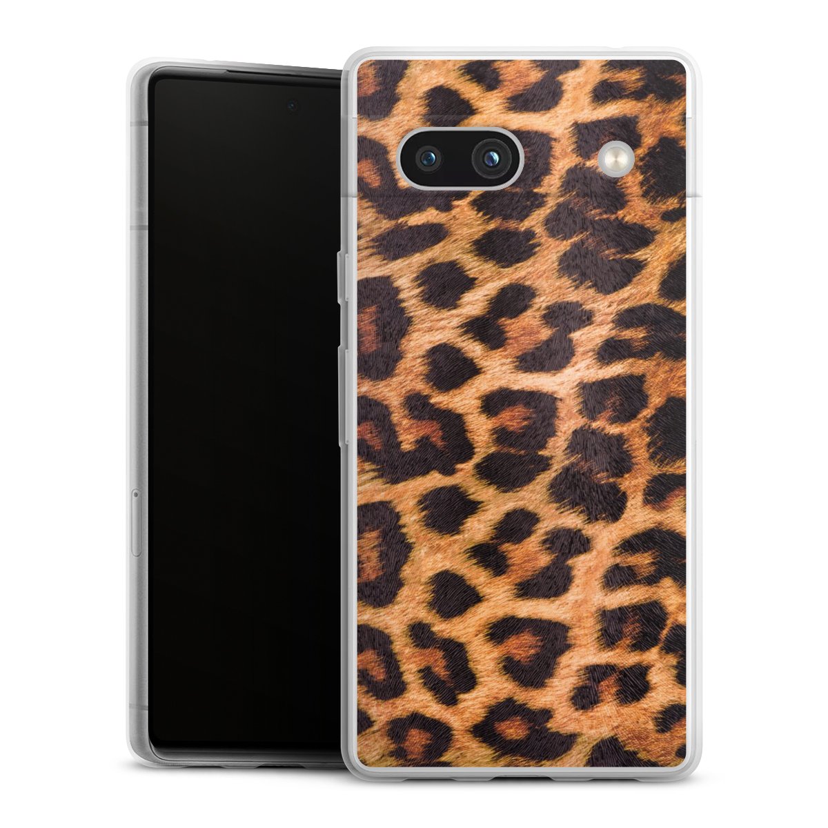 Google Pixel 7a Handy Slim Case extra dünn Silikon Handyhülle transparent Hülle Animal Print Leopard Fur Silikon Slim Case