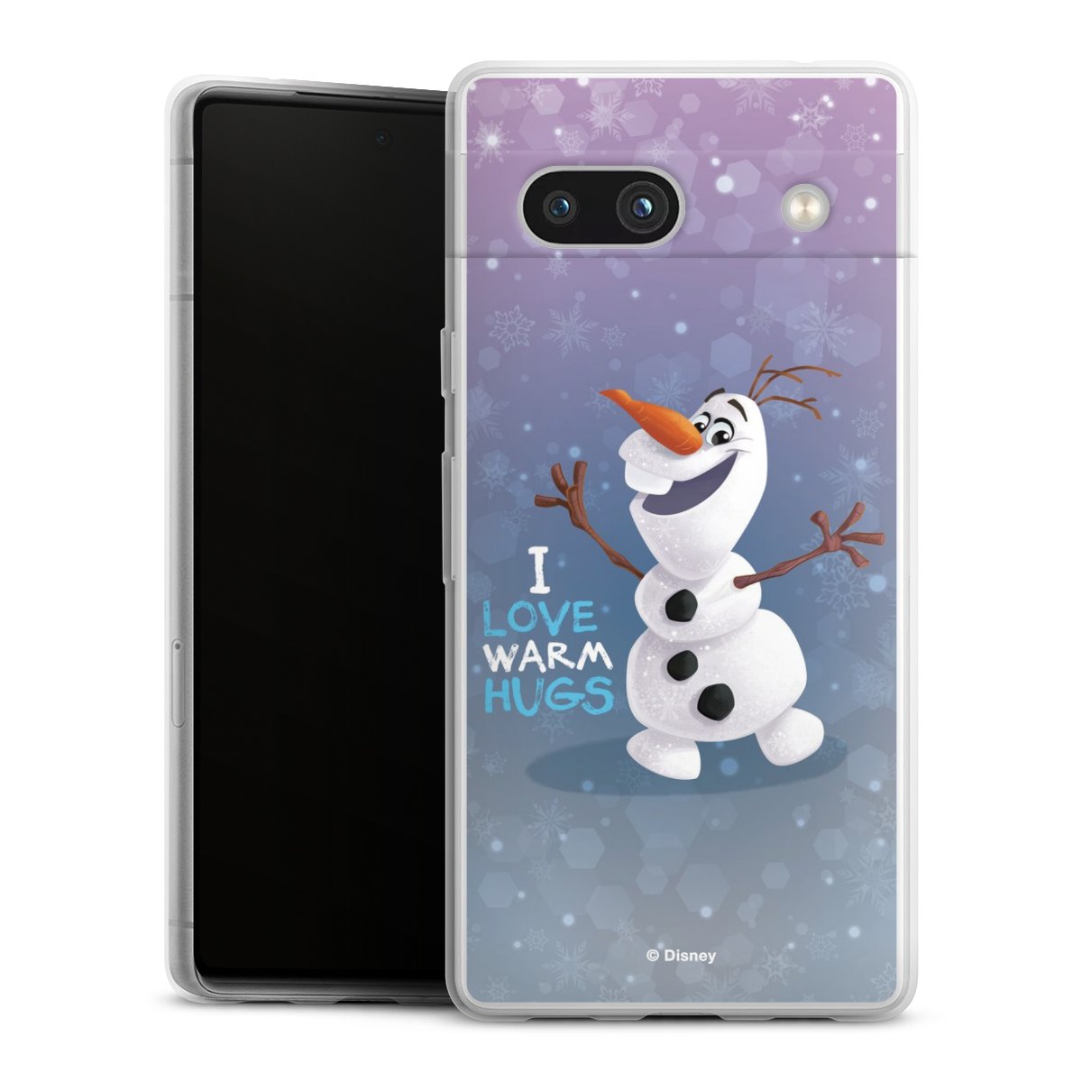 Google Pixel 7a Handy Slim Case extra dünn Silikon Handyhülle transparent Hülle Frozen Frozen Olaf Official Licensed Product Silikon Slim Case