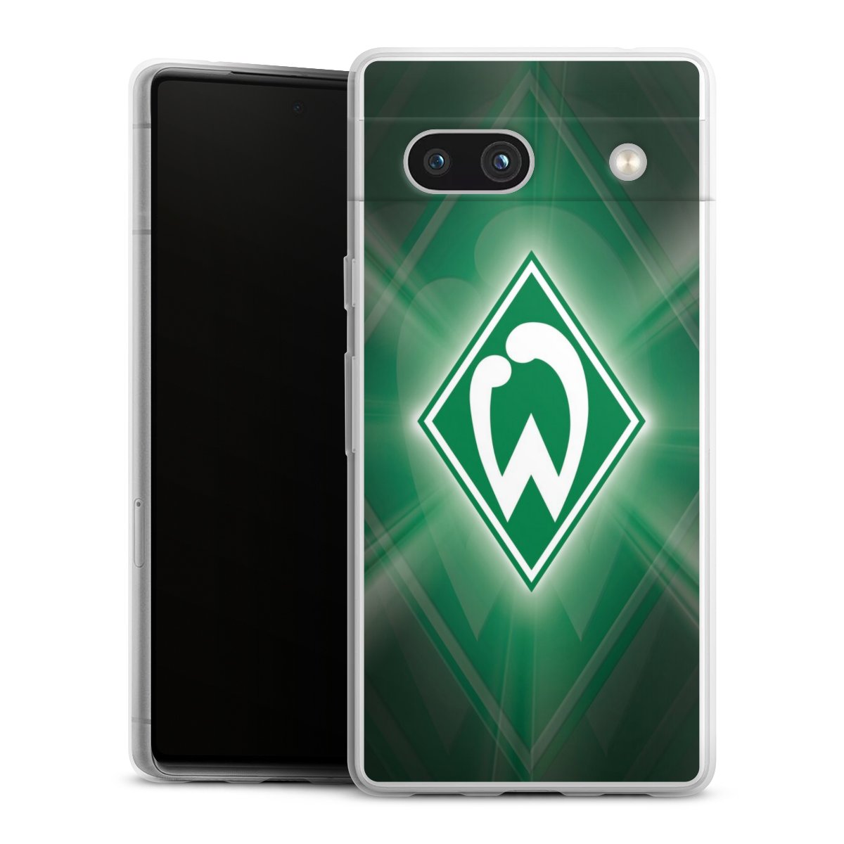 Google Pixel 7a Handy Slim Case extra dünn Silikon Handyhülle transparent Hülle Sv Werder Bremen Official Licensed Product Coat Of Arms Silikon Slim Case