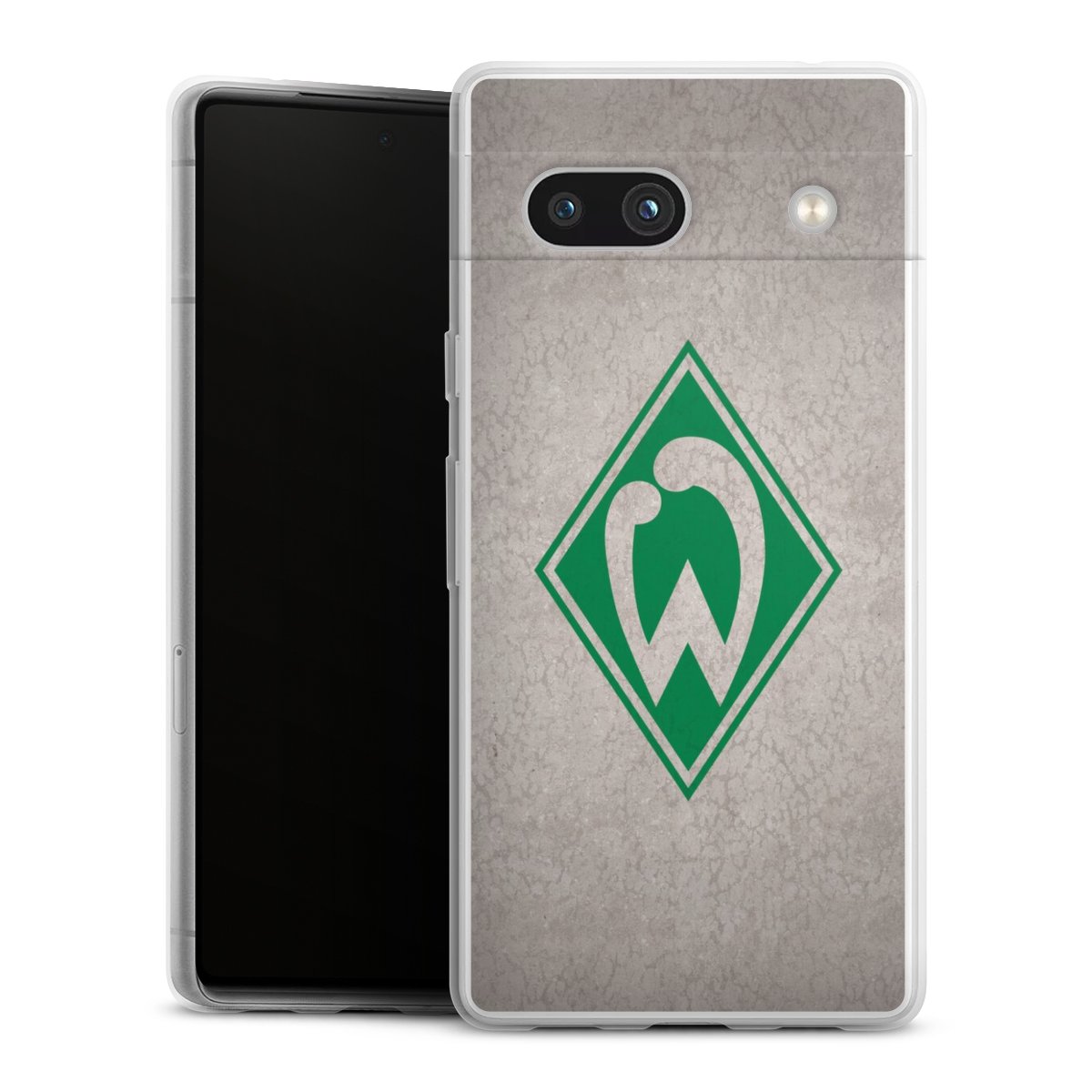 Google Pixel 7a Handy Slim Case extra dünn Silikon Handyhülle transparent Hülle Sv Werder Bremen Concrete Official Licensed Product Silikon Slim Case