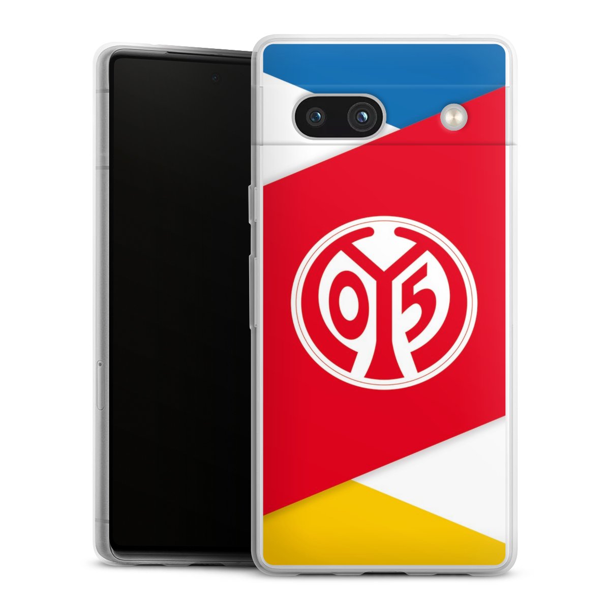 Google Pixel 7a Handy Slim Case extra dünn Silikon Handyhülle transparent Hülle Official Licensed Product Soccer 1. Fsv Mainz 05 E.V. Silikon Slim Case