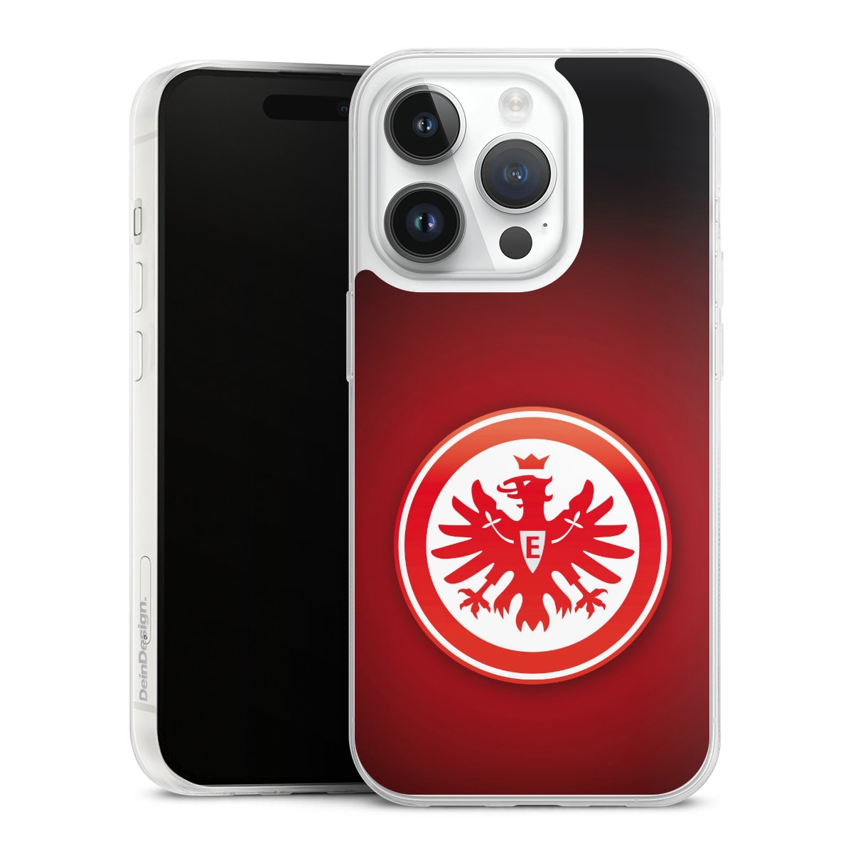 iPhone 14 Pro Handy Slim Case extra dünn Silikon Handyhülle transparent Hülle Eintracht Frankfurt Official Licensed Product Coat Of Arms Silikon Slim Case