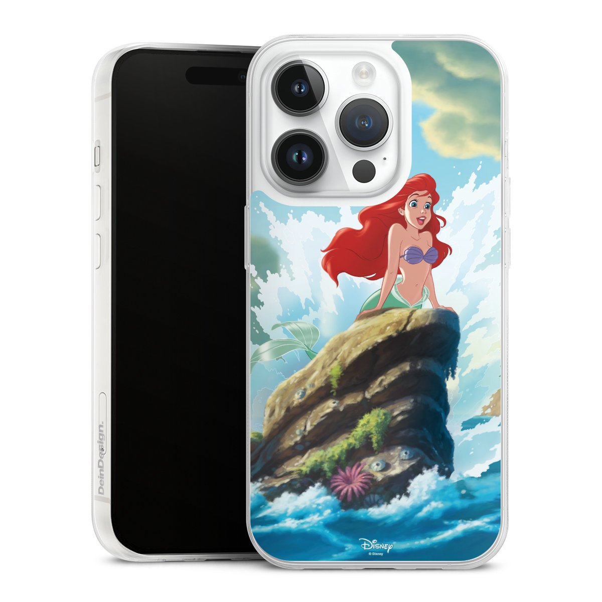 iPhone 14 Pro Handy Slim Case extra dünn Silikon Handyhülle transparent Hülle Mermaid Arielle Die Meerjungfrau Official Licensed Product Silikon Slim Case