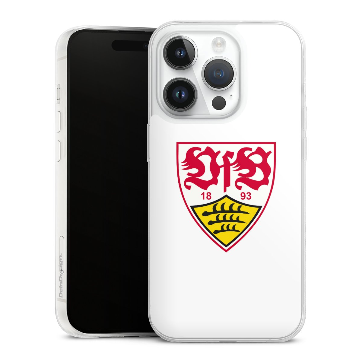 iPhone 14 Pro Handy Slim Case extra dünn Silikon Handyhülle transparent Hülle Logo Official Licensed Product Vfb Stuttgart Silikon Slim Case