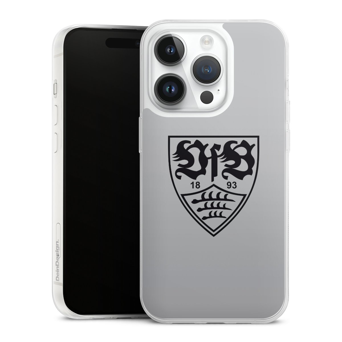 iPhone 14 Pro Handy Slim Case extra dünn Silikon Handyhülle transparent Hülle Logo Vfb Stuttgart Official Licensed Product Silikon Slim Case