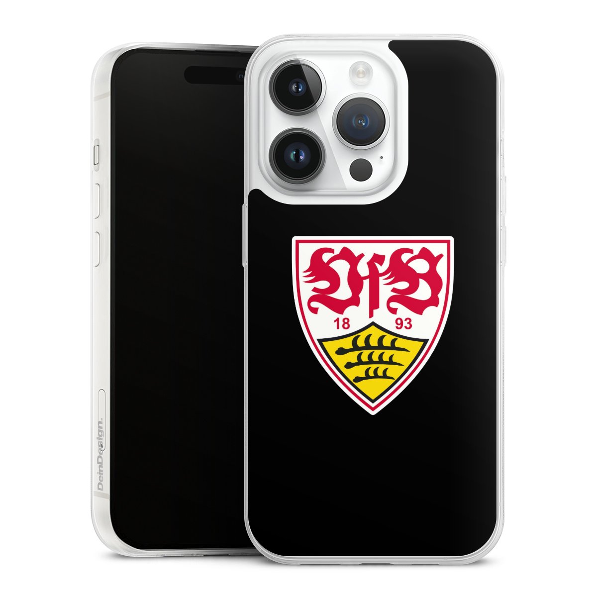 iPhone 14 Pro Handy Slim Case extra dünn Silikon Handyhülle transparent Hülle Vfb Stuttgart Official Licensed Product Coat Of Arms Silikon Slim Case