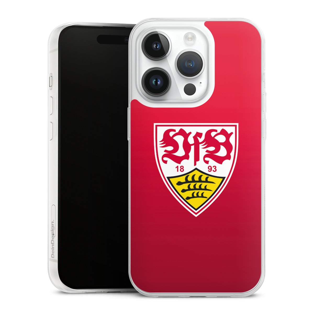 iPhone 14 Pro Handy Slim Case extra dünn Silikon Handyhülle transparent Hülle Official Licensed Product Vfb Stuttgart Silikon Slim Case